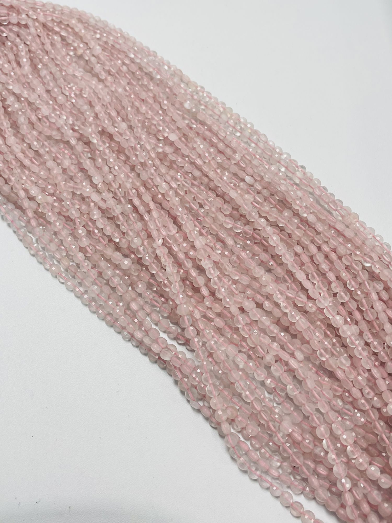 Rose Quartz Coin Faceted