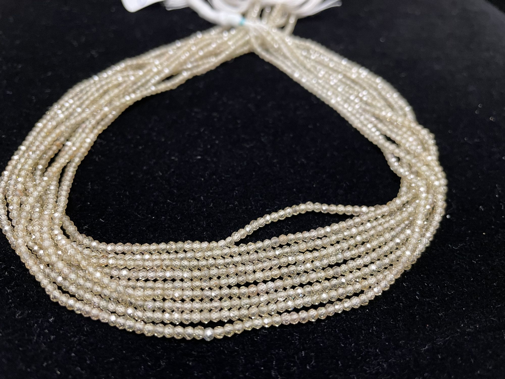 Champagne Zircon Rondelles Faceted