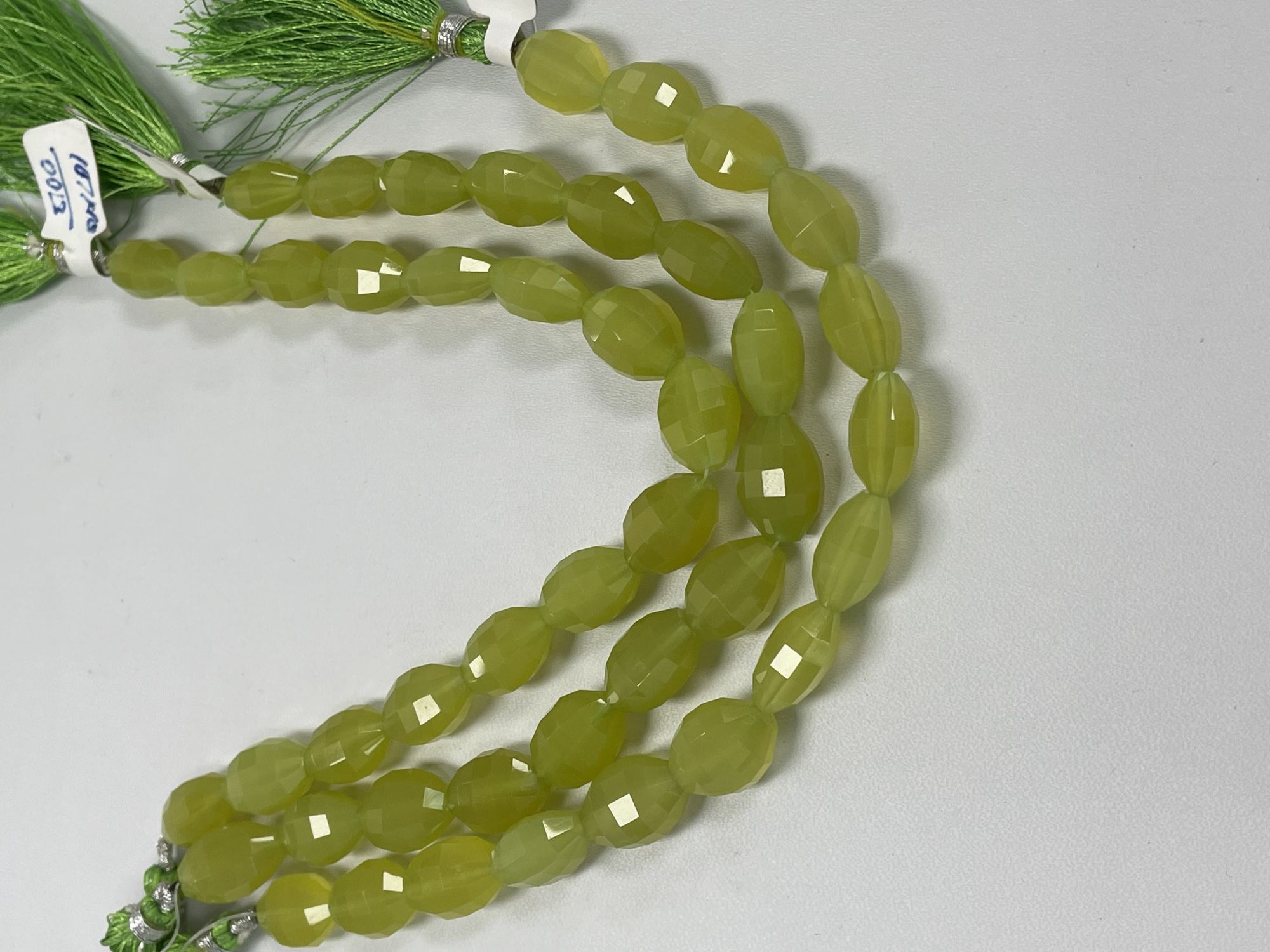 Green Chalcedony Barrel Faceted