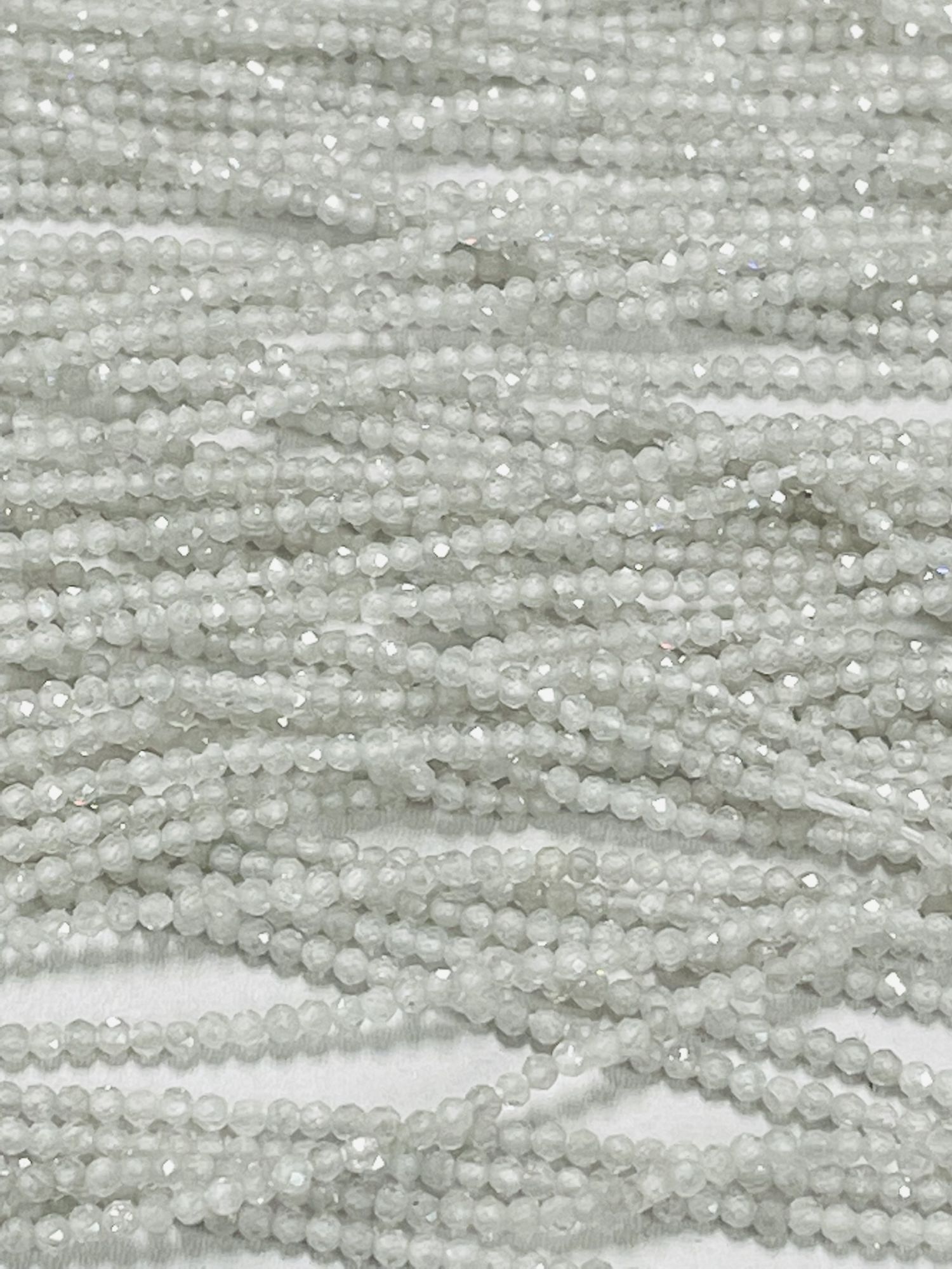 Natural White Zircon Rondelle Faceted