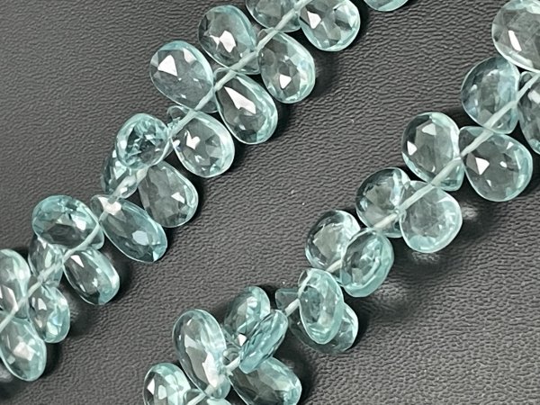 Aquamarine Hydro Quartz Pear Faceted