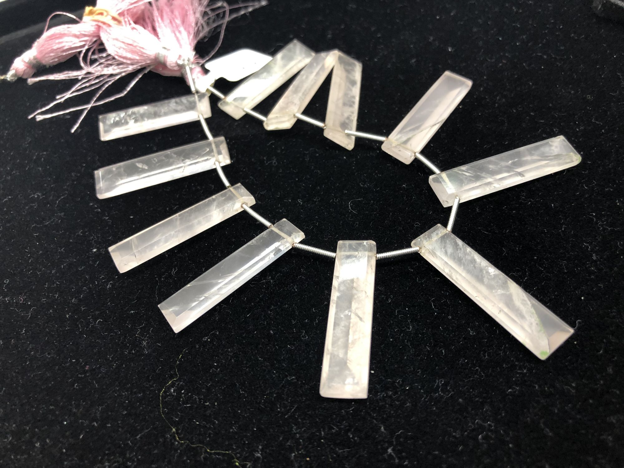 Rose Quartz Rectangles Faceted