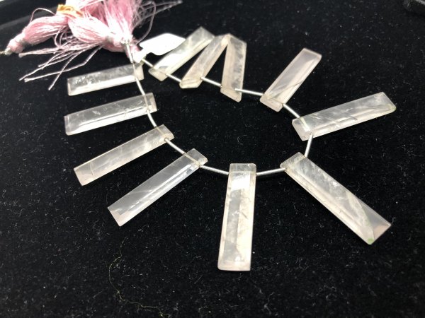 Rose Quartz Rectangles Faceted