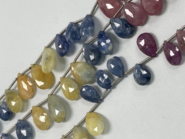 Multi Color Sapphire Pear Faceted