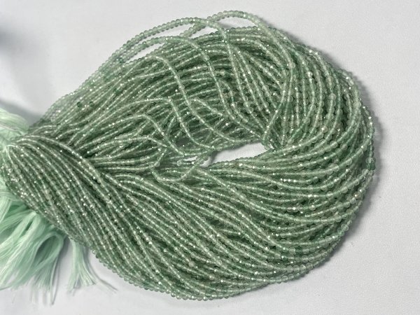 Green Strawberry Quartz Rondelle Faceted