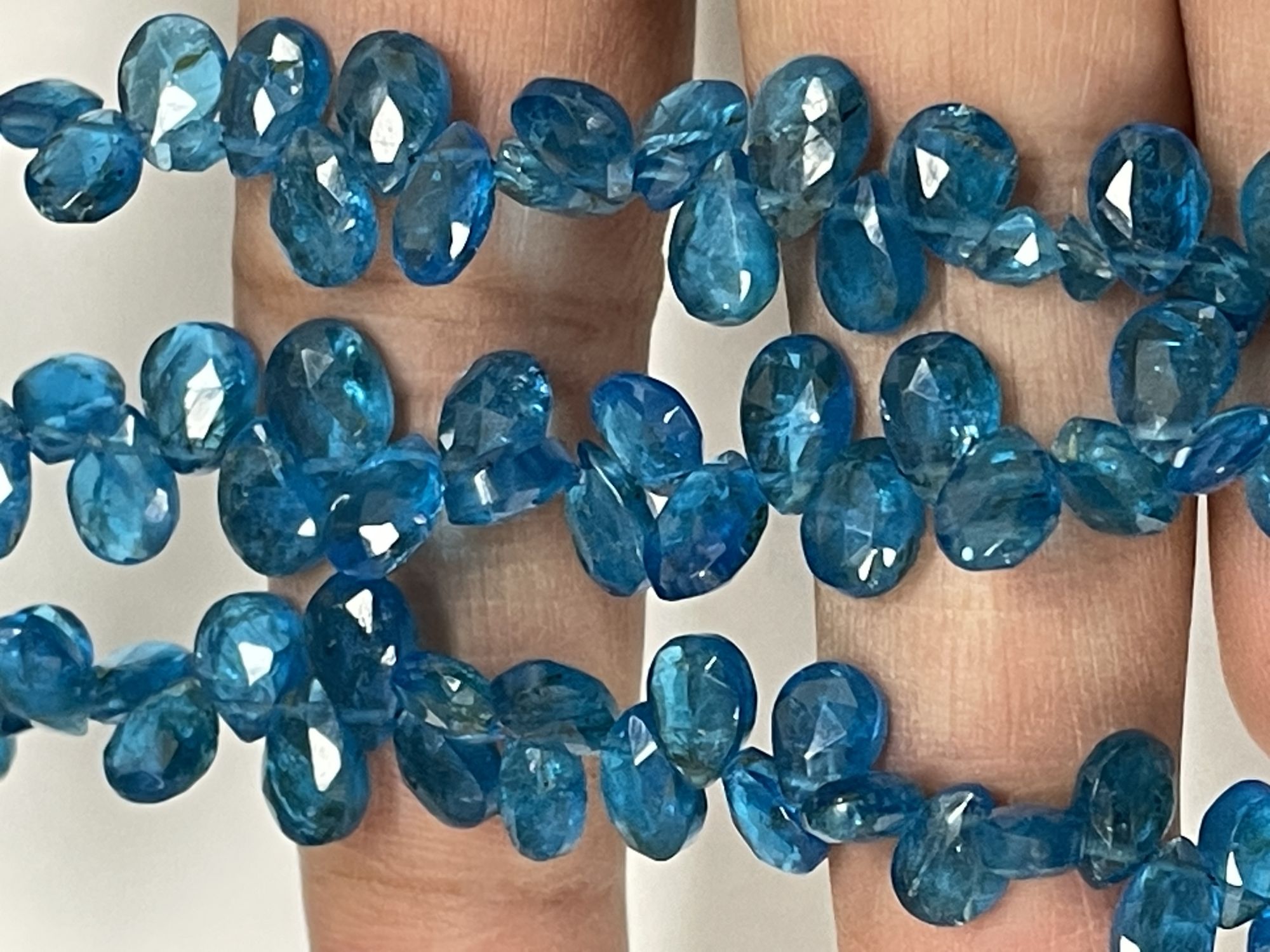 Blue Apatite Pear Faceted