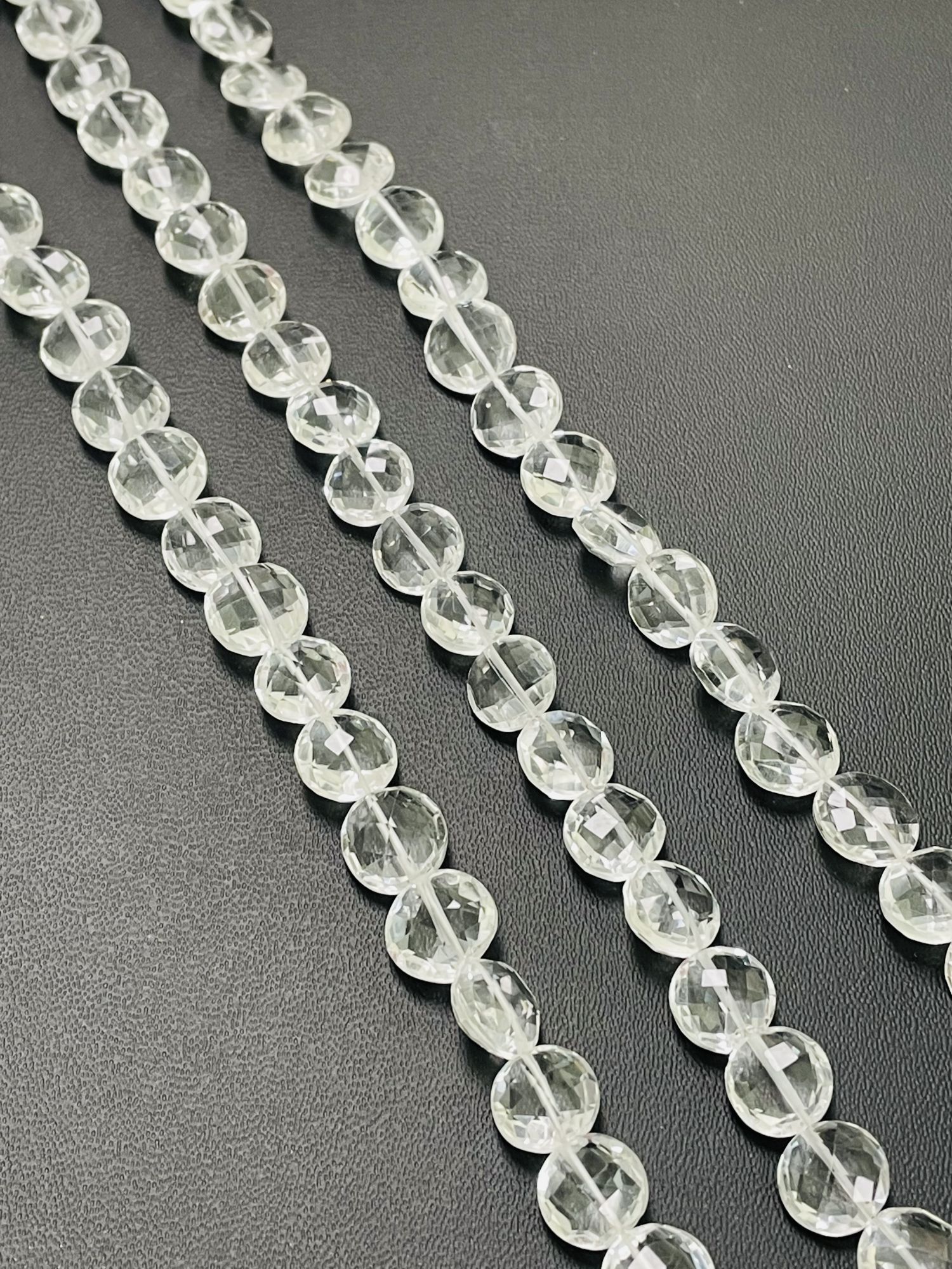 Crystal Quartz Coin Faceted