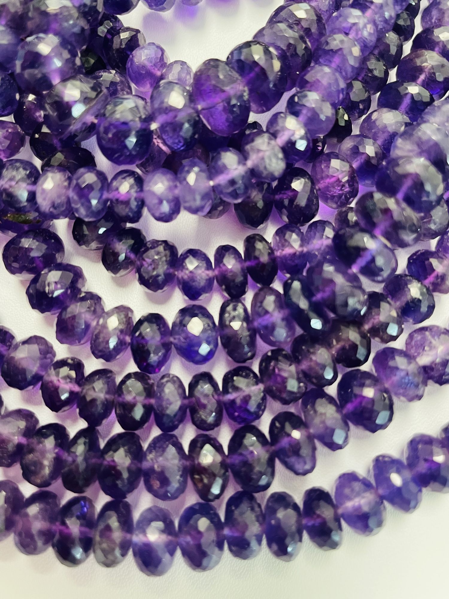 Purple Amethyst Rondelle Faceted