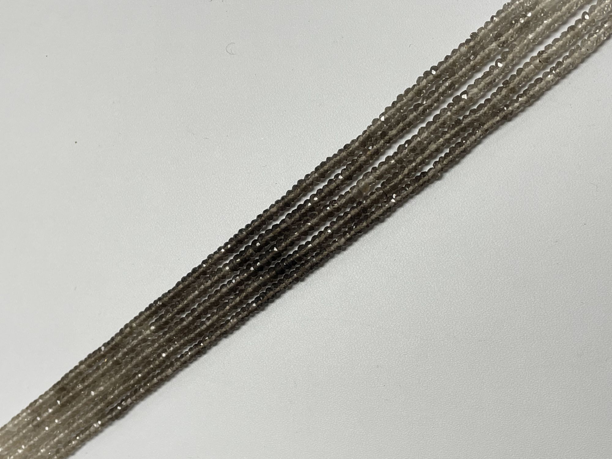 Shaded Smoky Quartz Rondelle Faceted