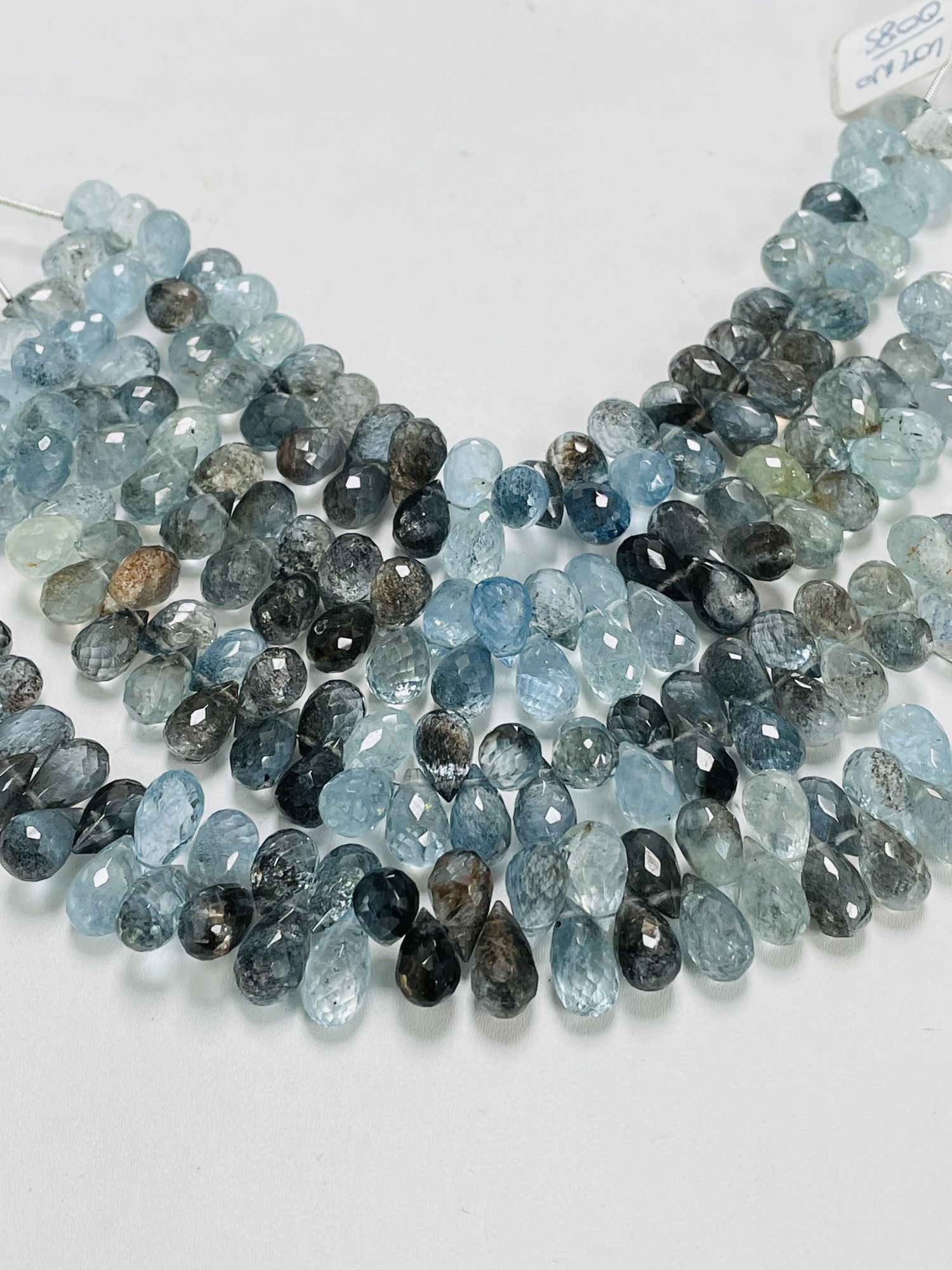 Copper Aquamarine Drop Faceted