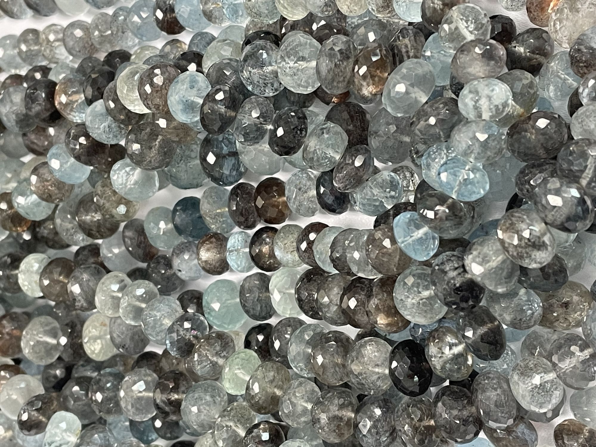 Copper Aquamarine Rondelle Faceted