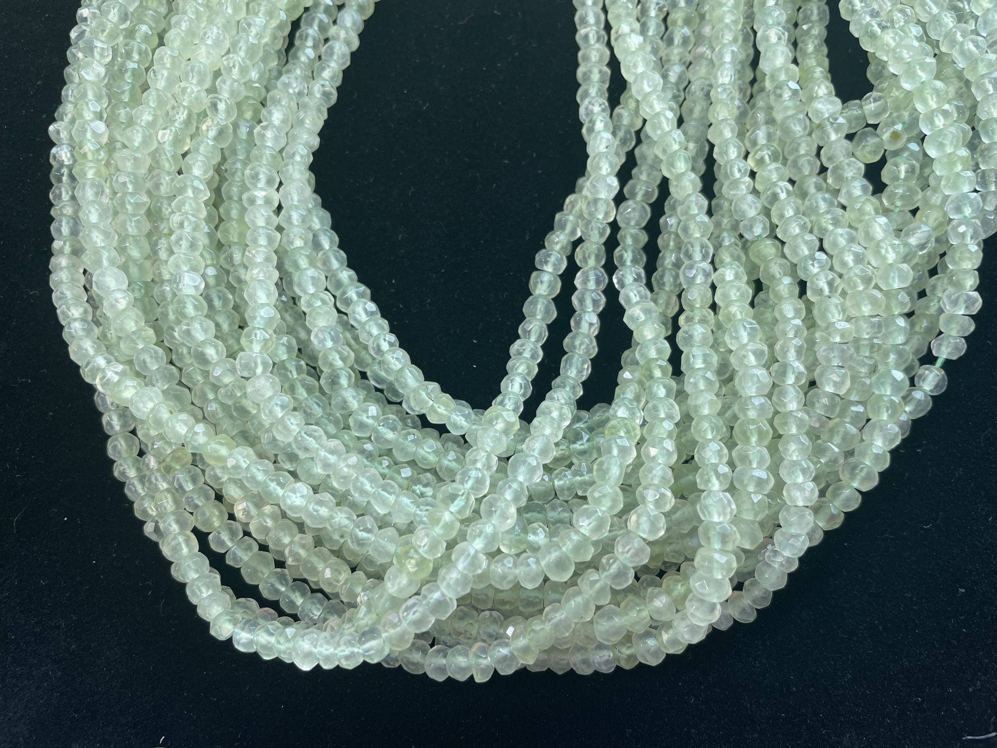 Prehnite Rondelle Faceted