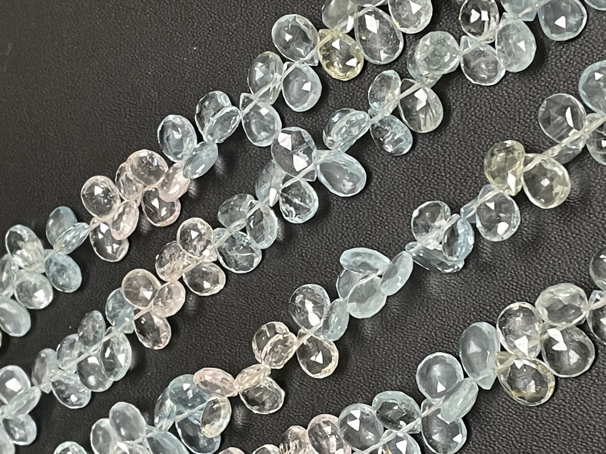 Multi Aquamarine Pear Faceted