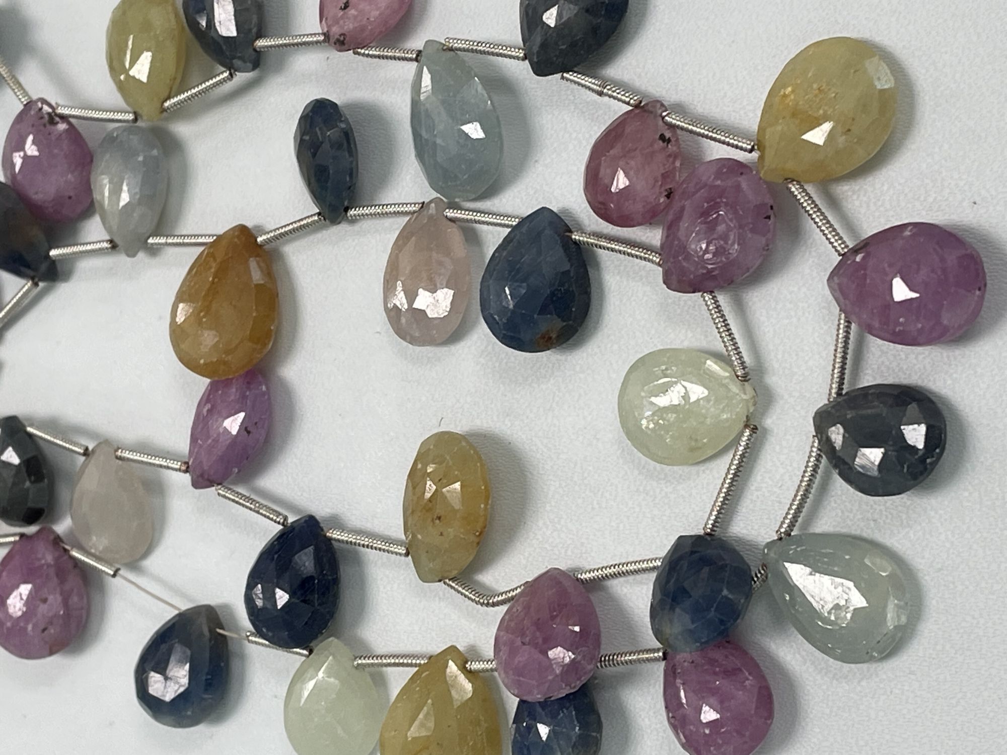 Multi Color Sapphire Pear Faceted