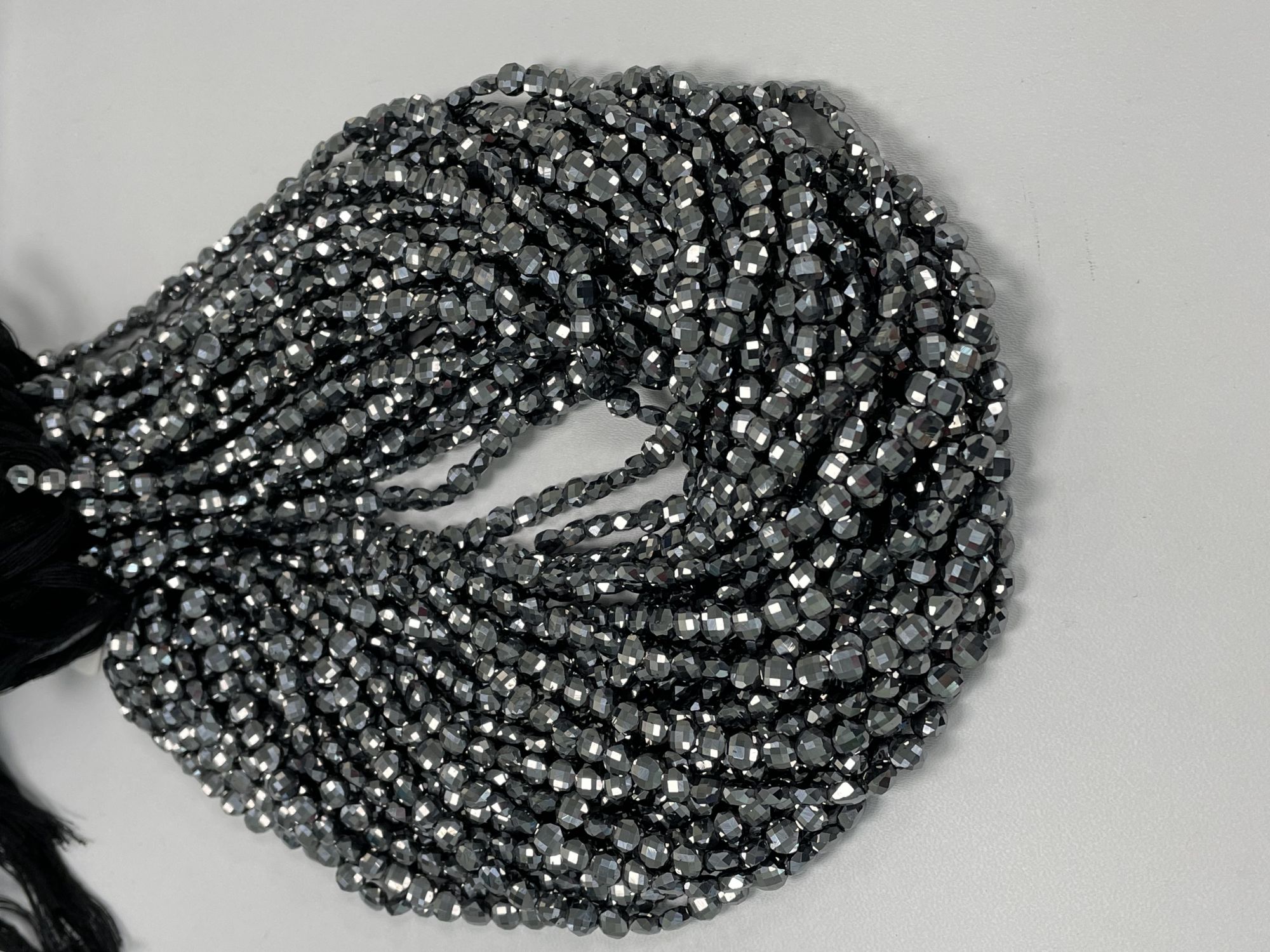 Mystic Black Quartz Coin Faceted