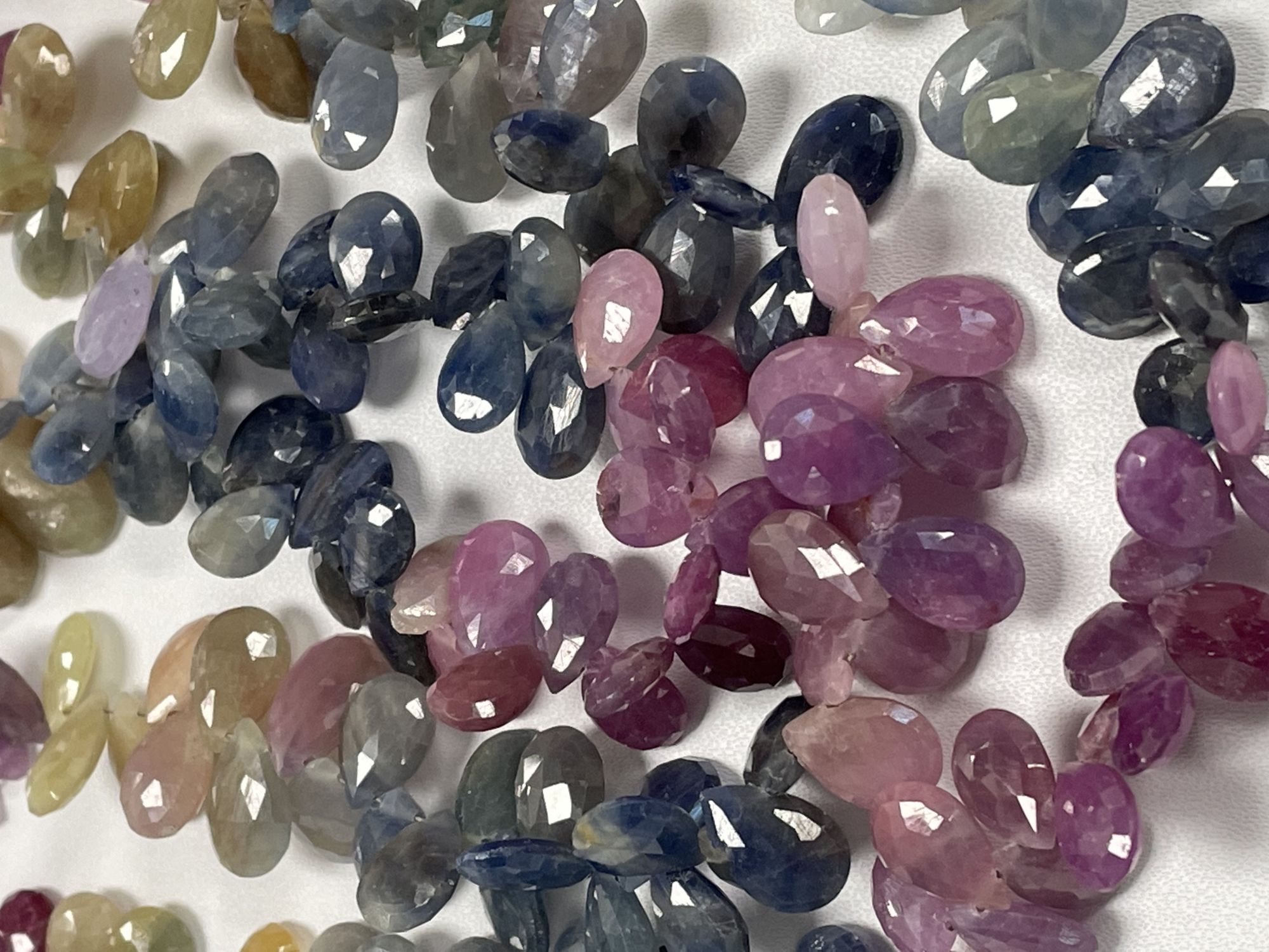 Multi Color Sapphire Pear Faceted