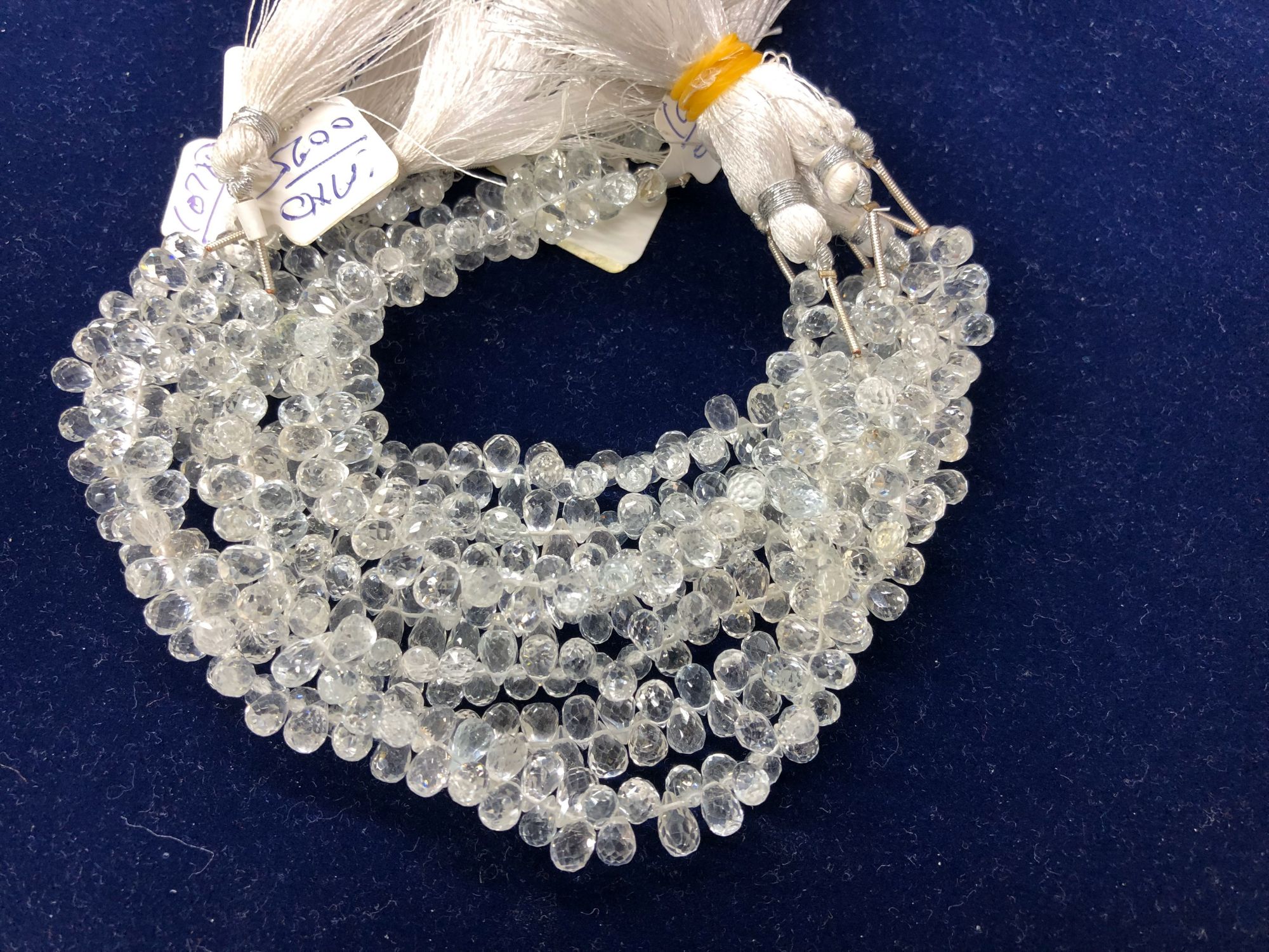 White Topaz Drops Faceted
