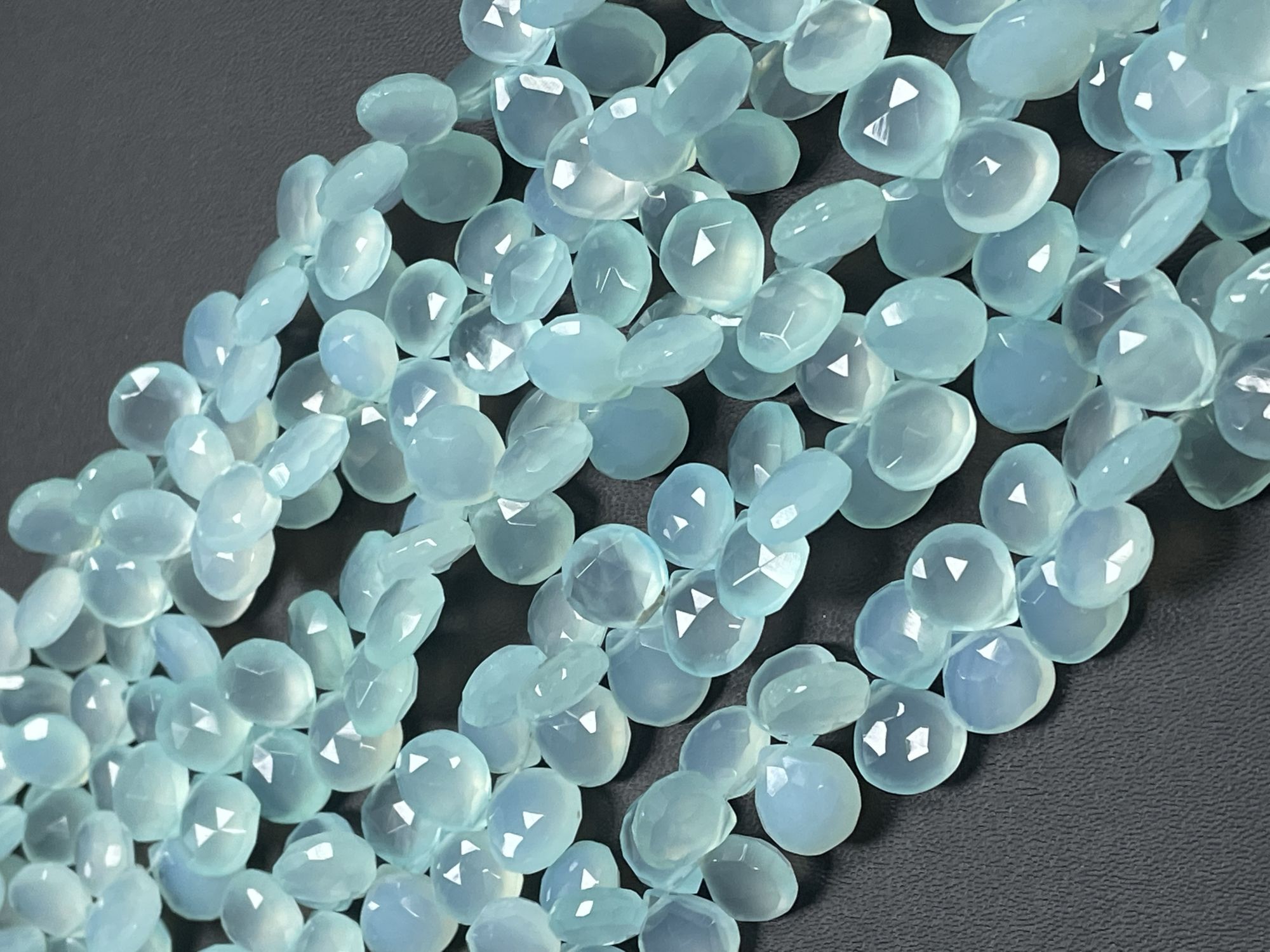 Aqua Chalcedony Heart Faceted