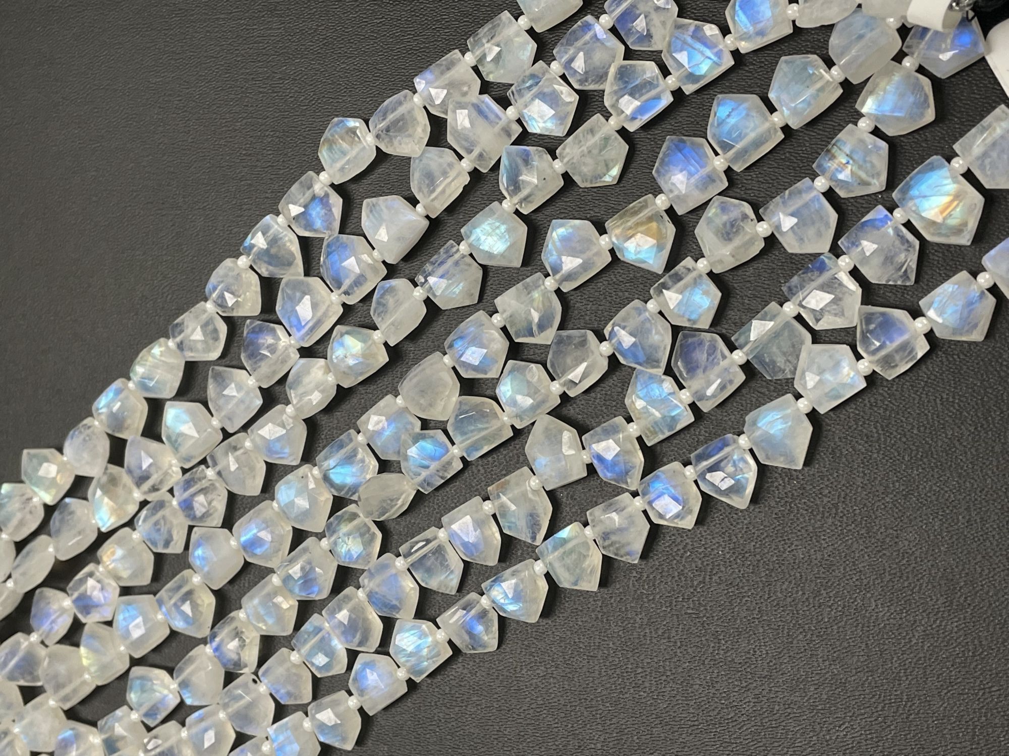 Rainbow Moonstone Fan Cut Faceted