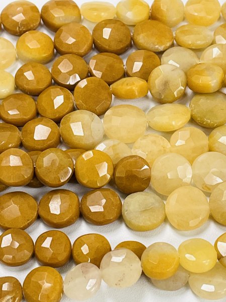 Yellow Jasper Coin Faceted