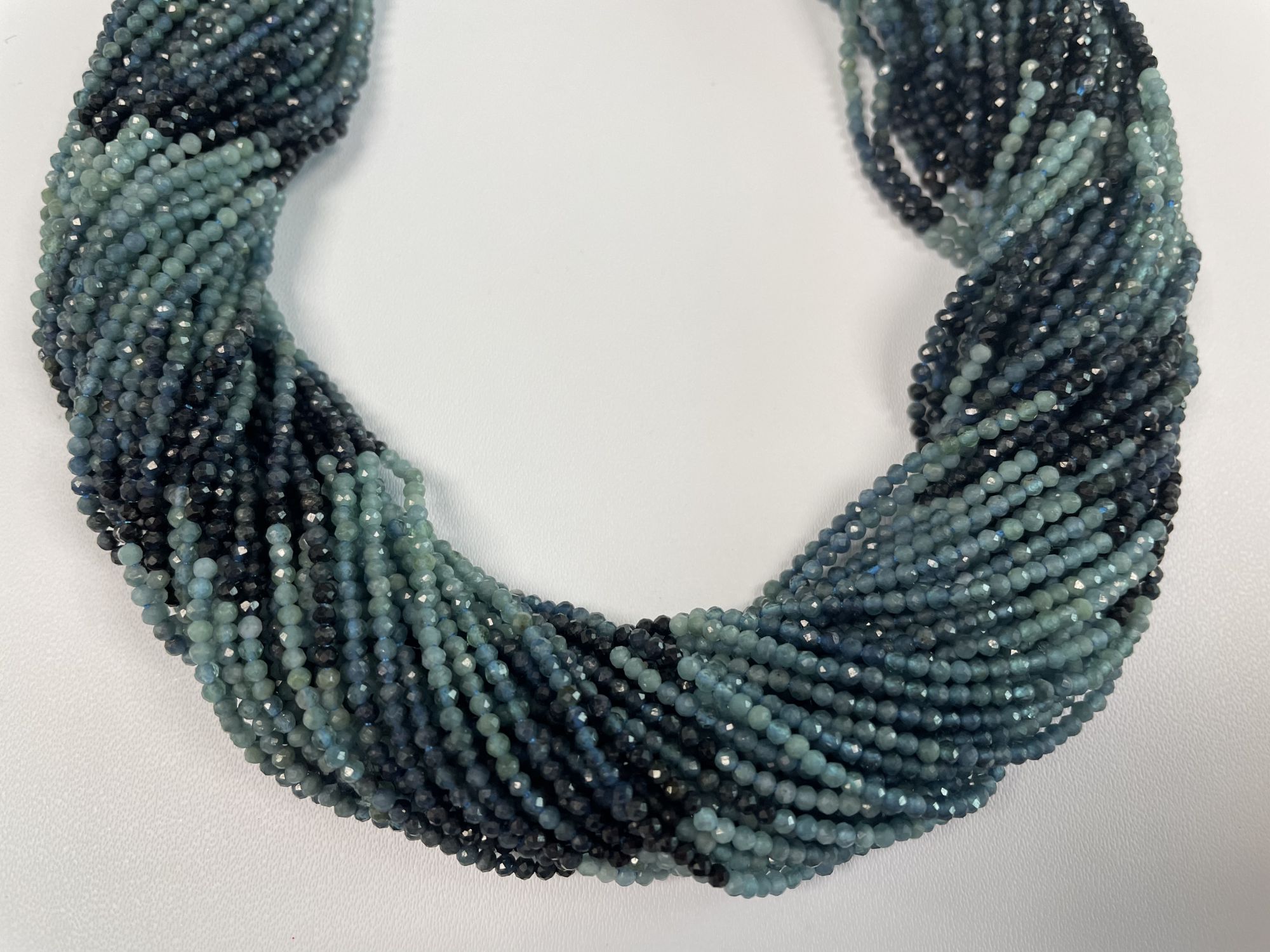 Blue Shaded Tourmaline Rondelle Faceted