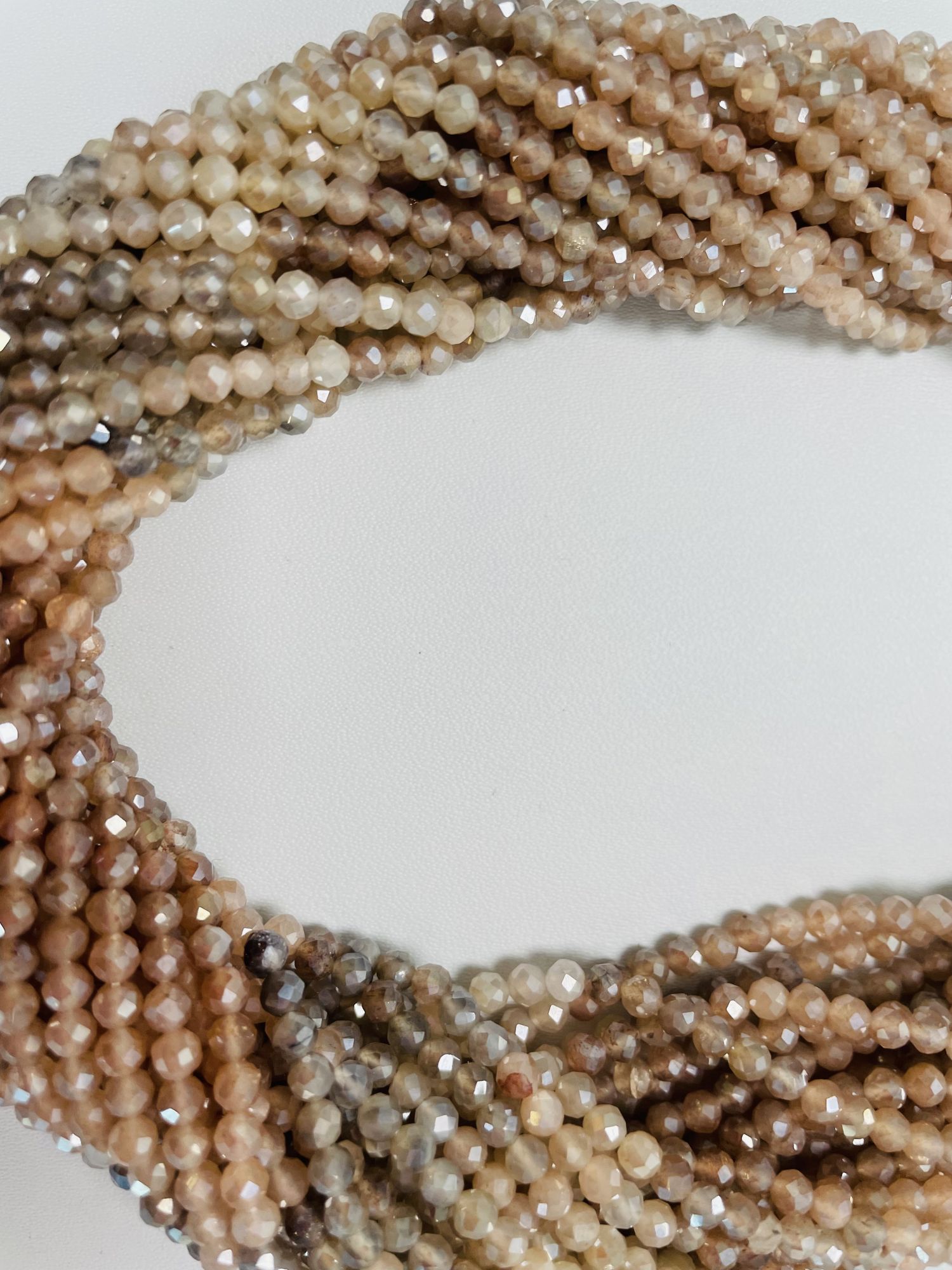 Coated Moonstone Rondelle Faceted