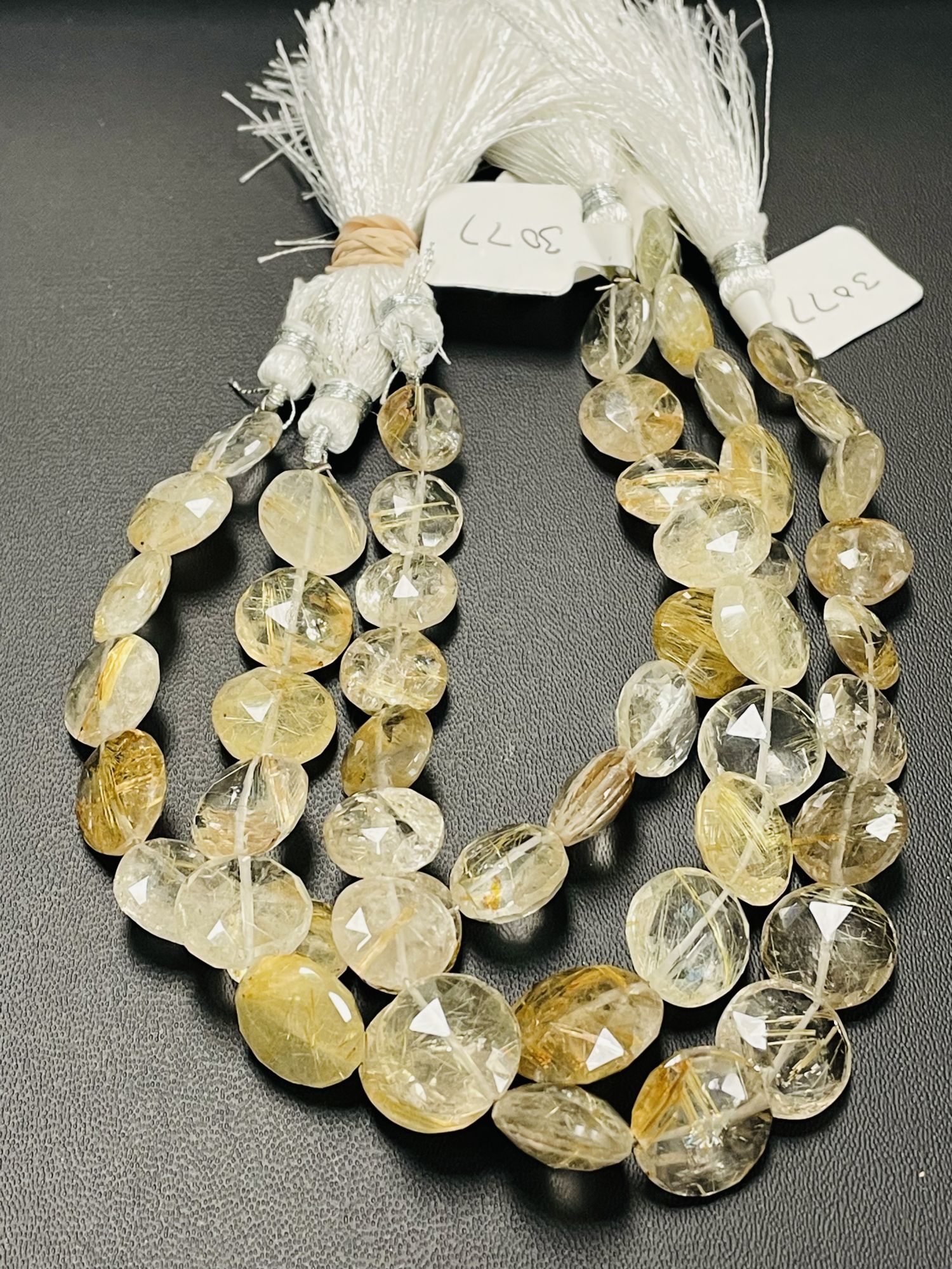 Golden Rutilated Quartz Coin Faceted