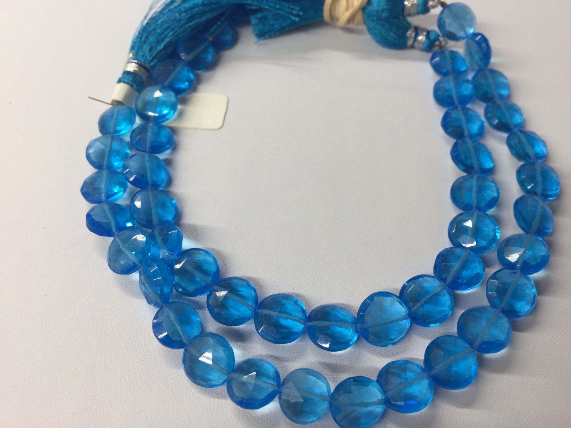 Swiss Blue Hydro Quartz Coin Faceted