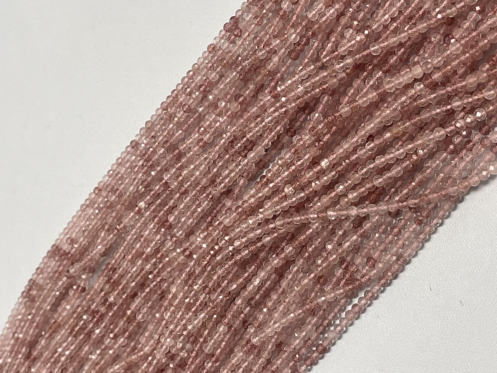 Pink Strawberry Quartz Round Faceted