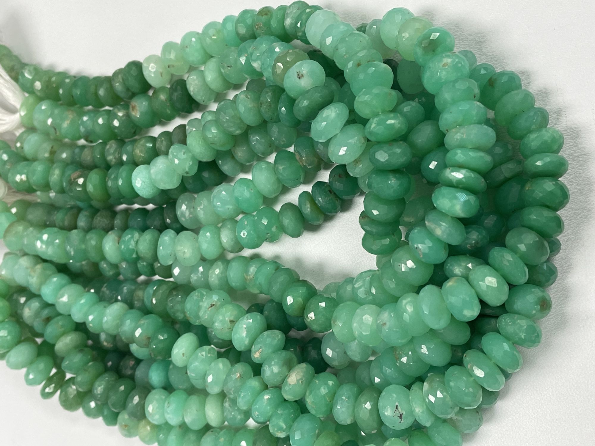 Shaded Chrysoprase Rondelle Faceted