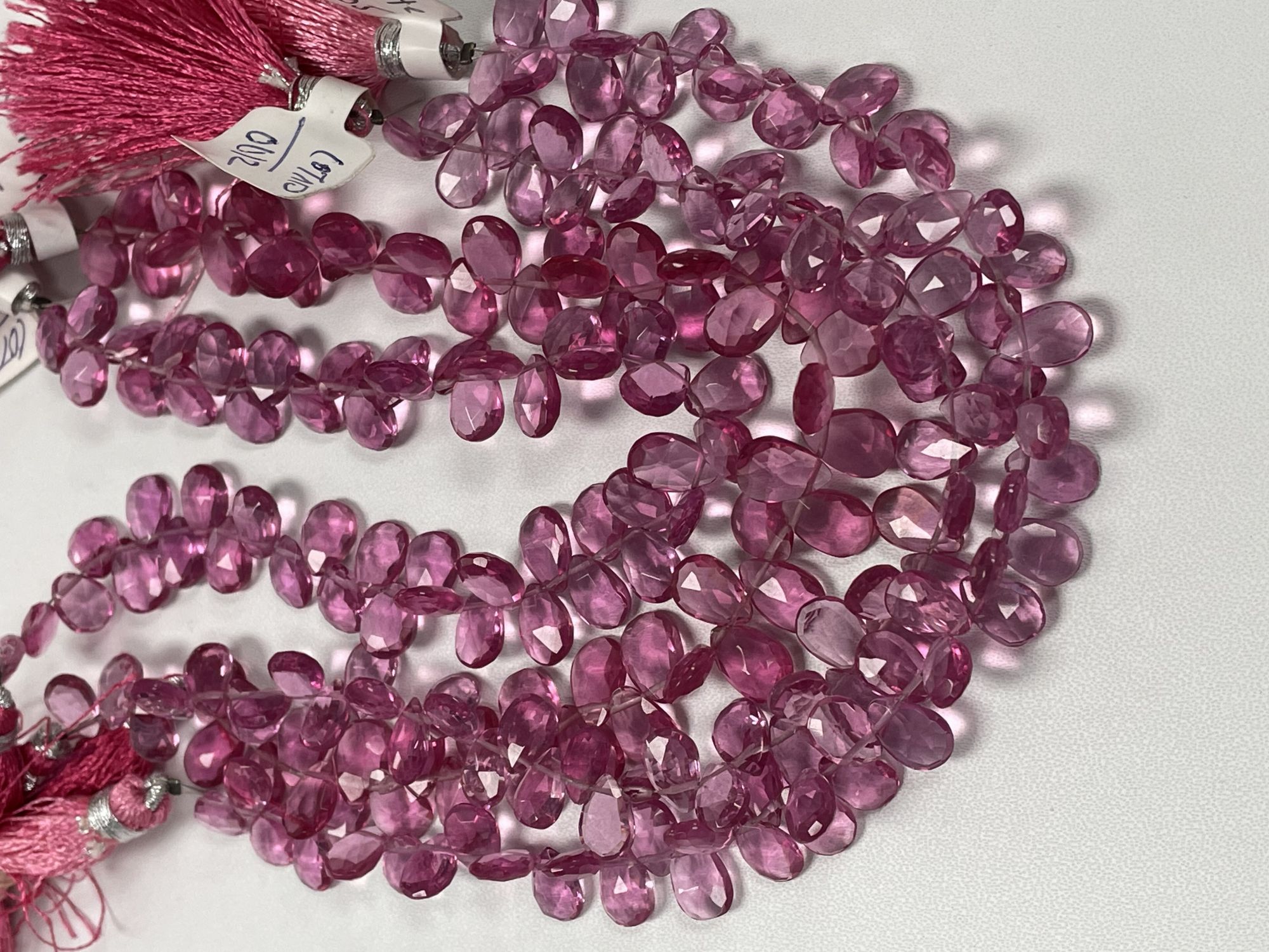 Rubilite Hydro Quartz Pear Faceted