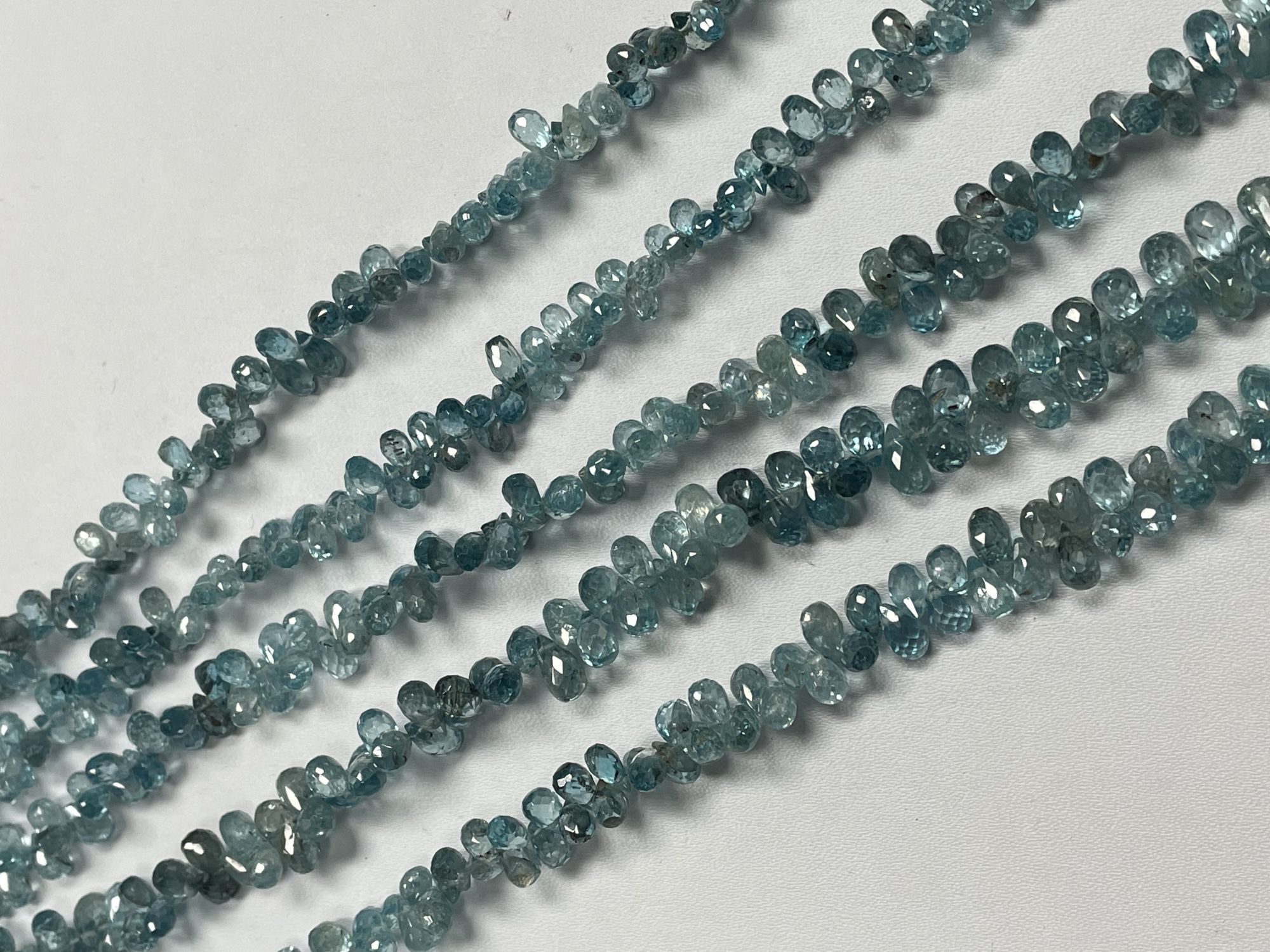 Blue Zircon Drop Faceted