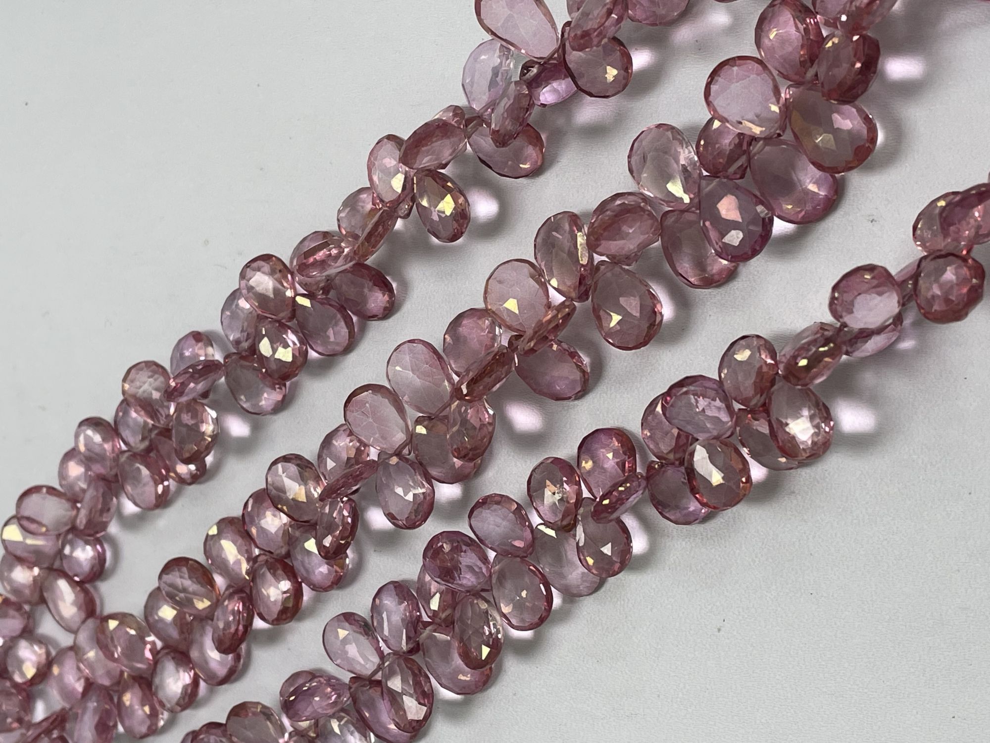 Pink Mystic Quartz Pear Faceted