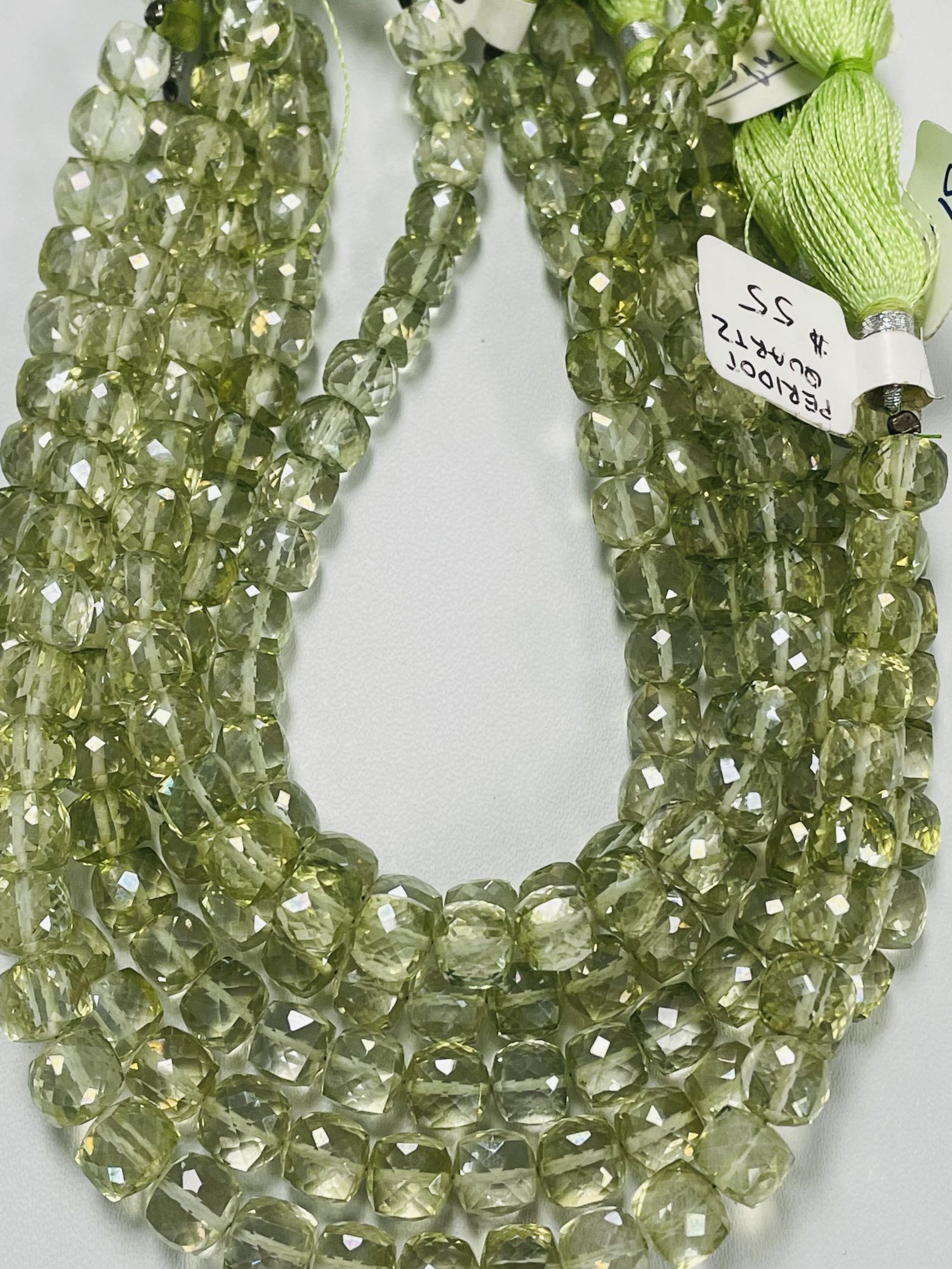 Green Mystic Quartz Cube Faceted