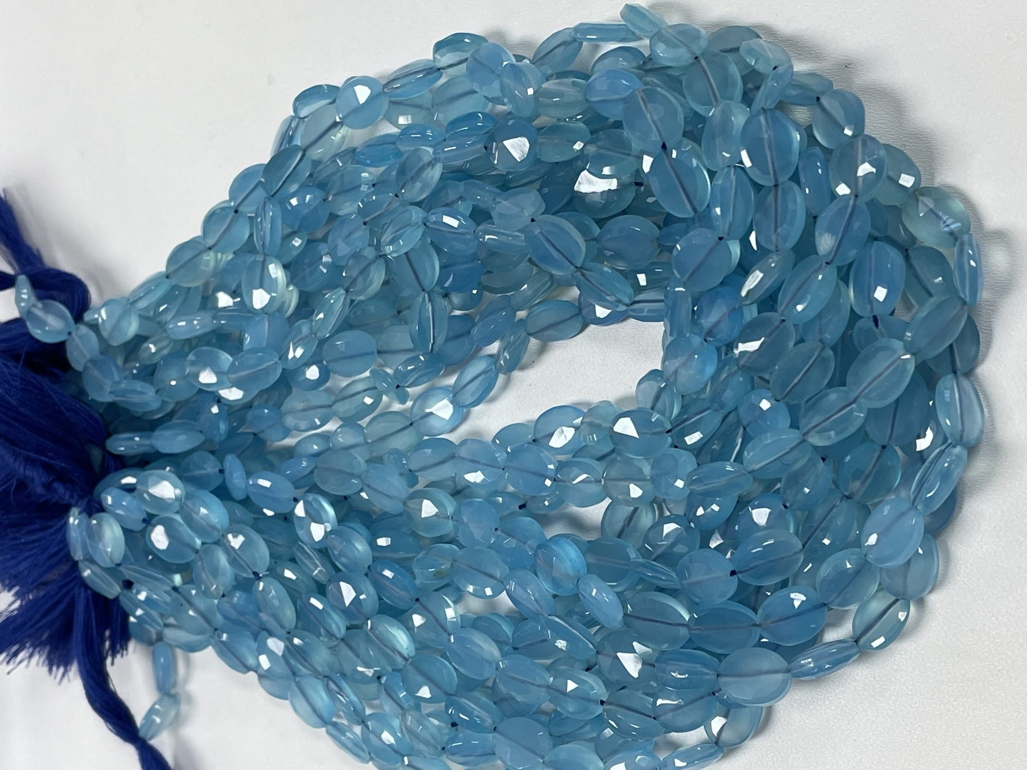 Blue Chalcedony Oval Faceted