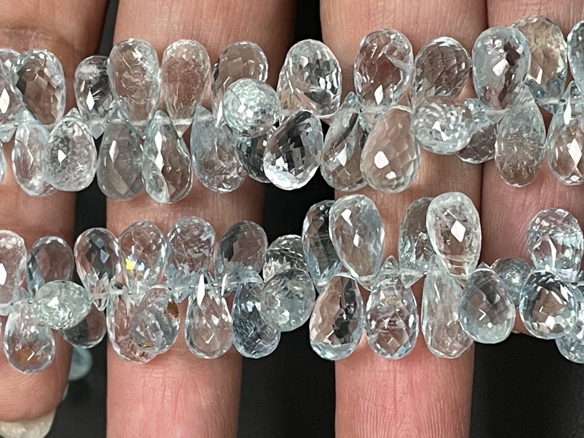 Aquamarine Drop Faceted