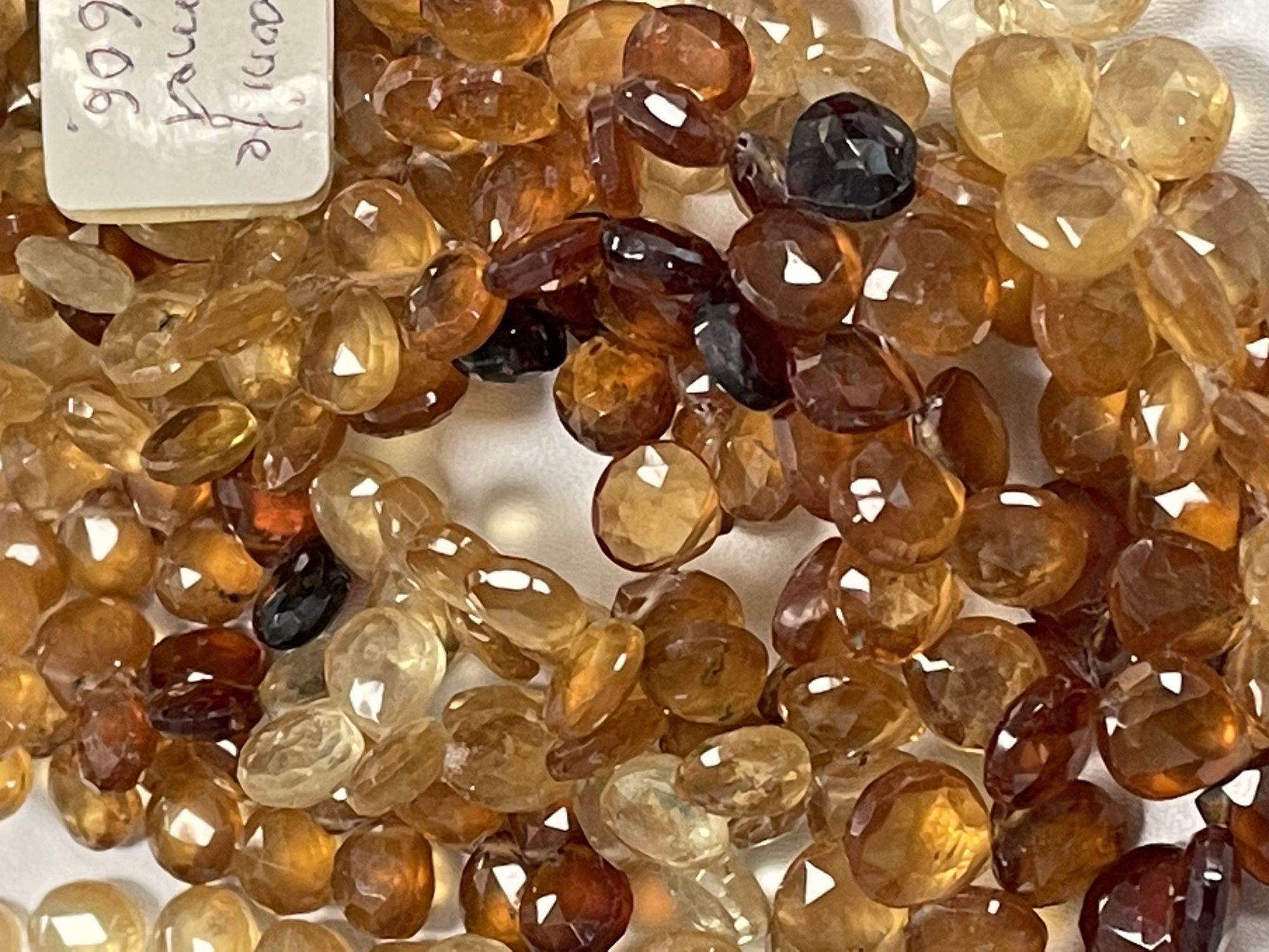 Shaded Hessonite Garnet Heart Faceted