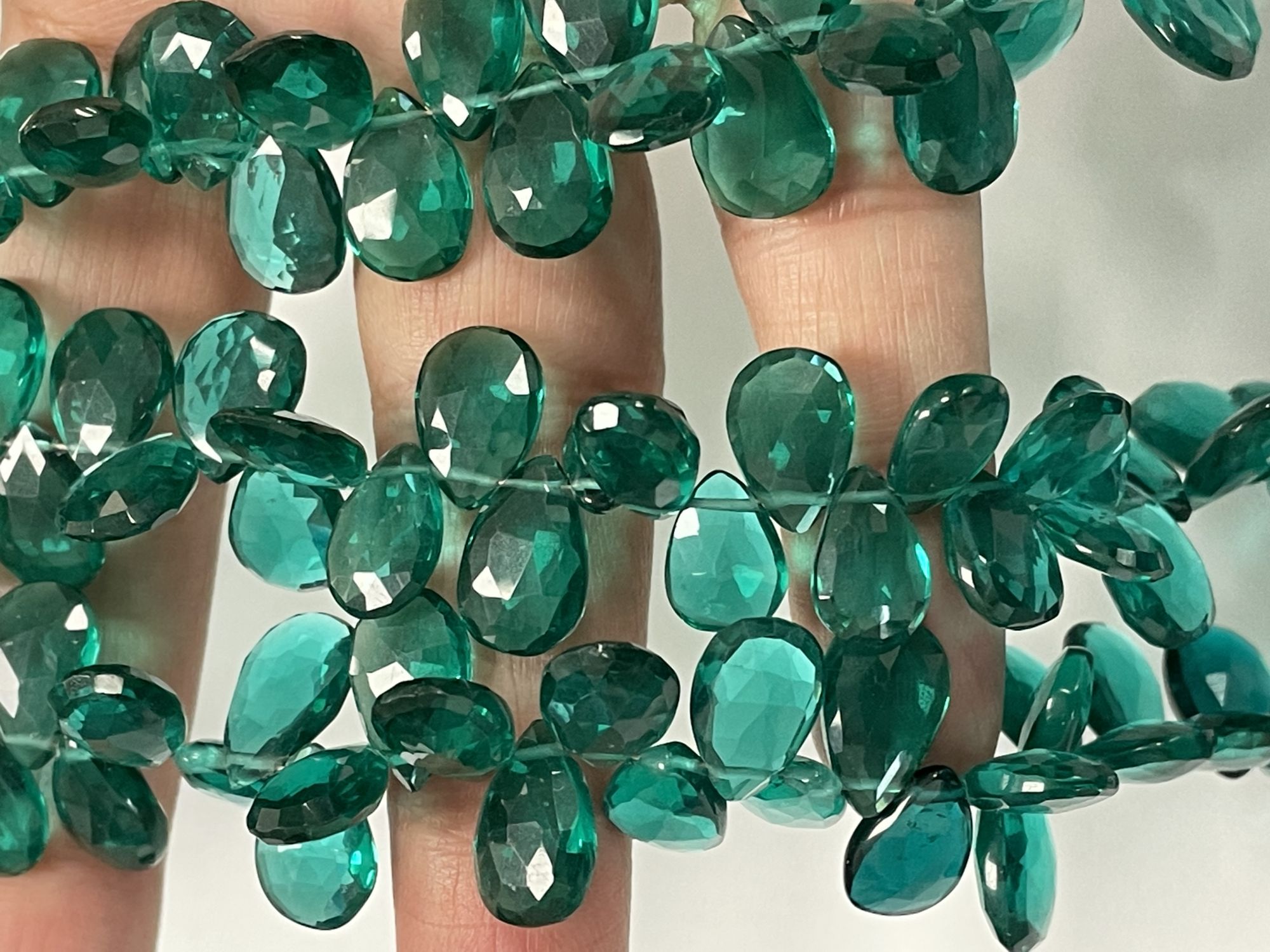 Teal Hydro Quartz Pear Facetd