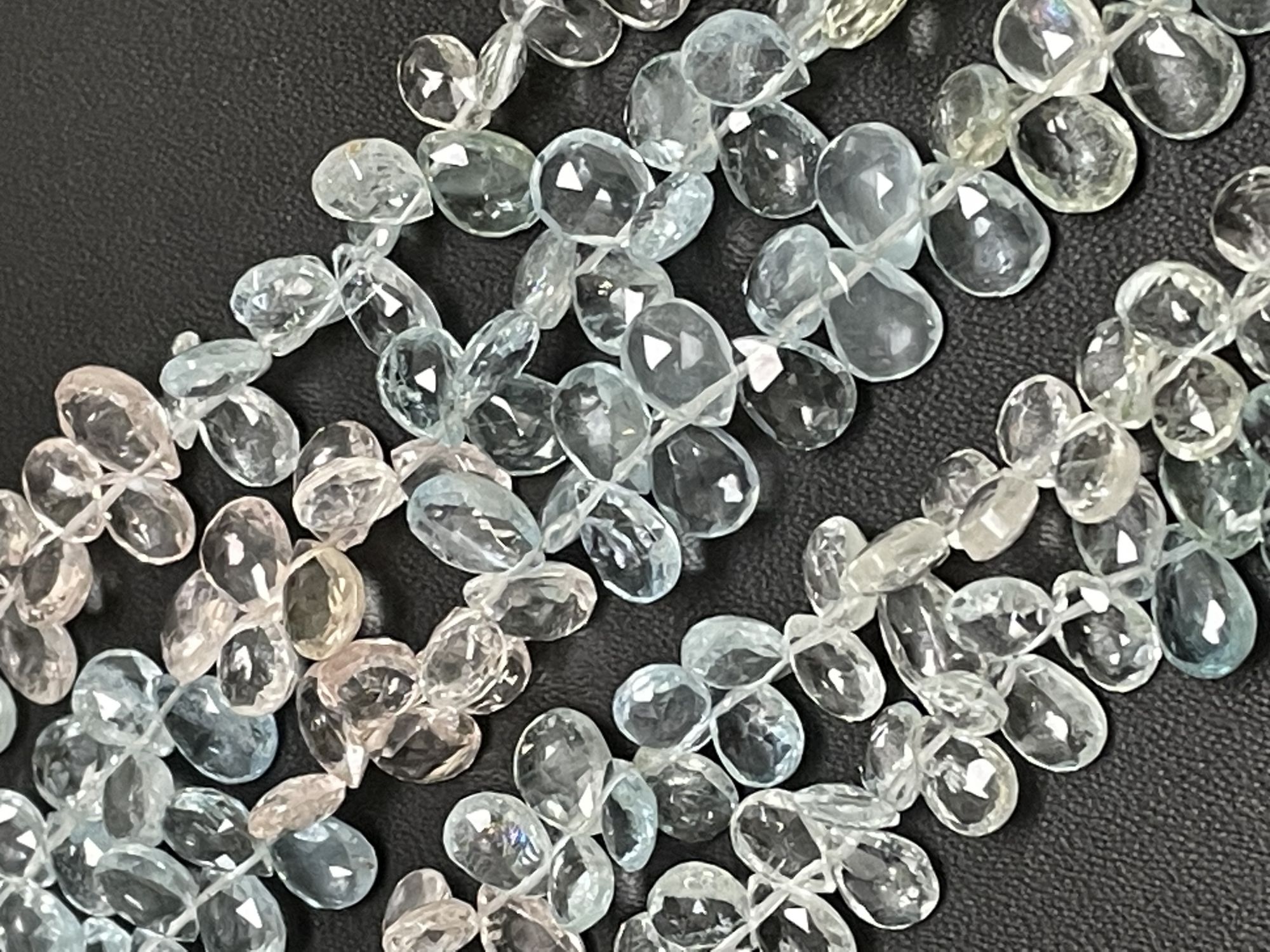 Multi Aquamarine Pear Faceted