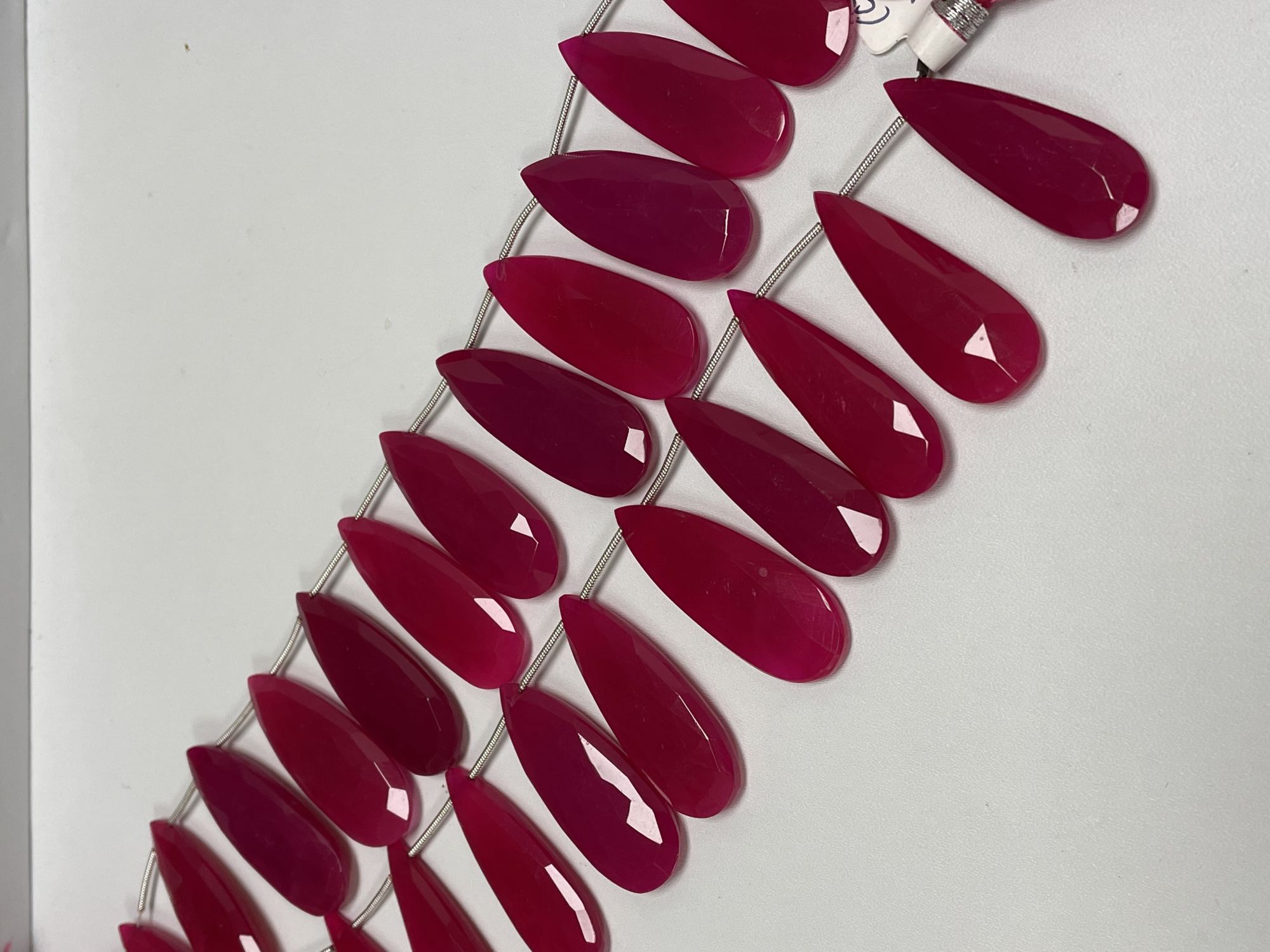 Pink Chalcedony Long Pears Faceted