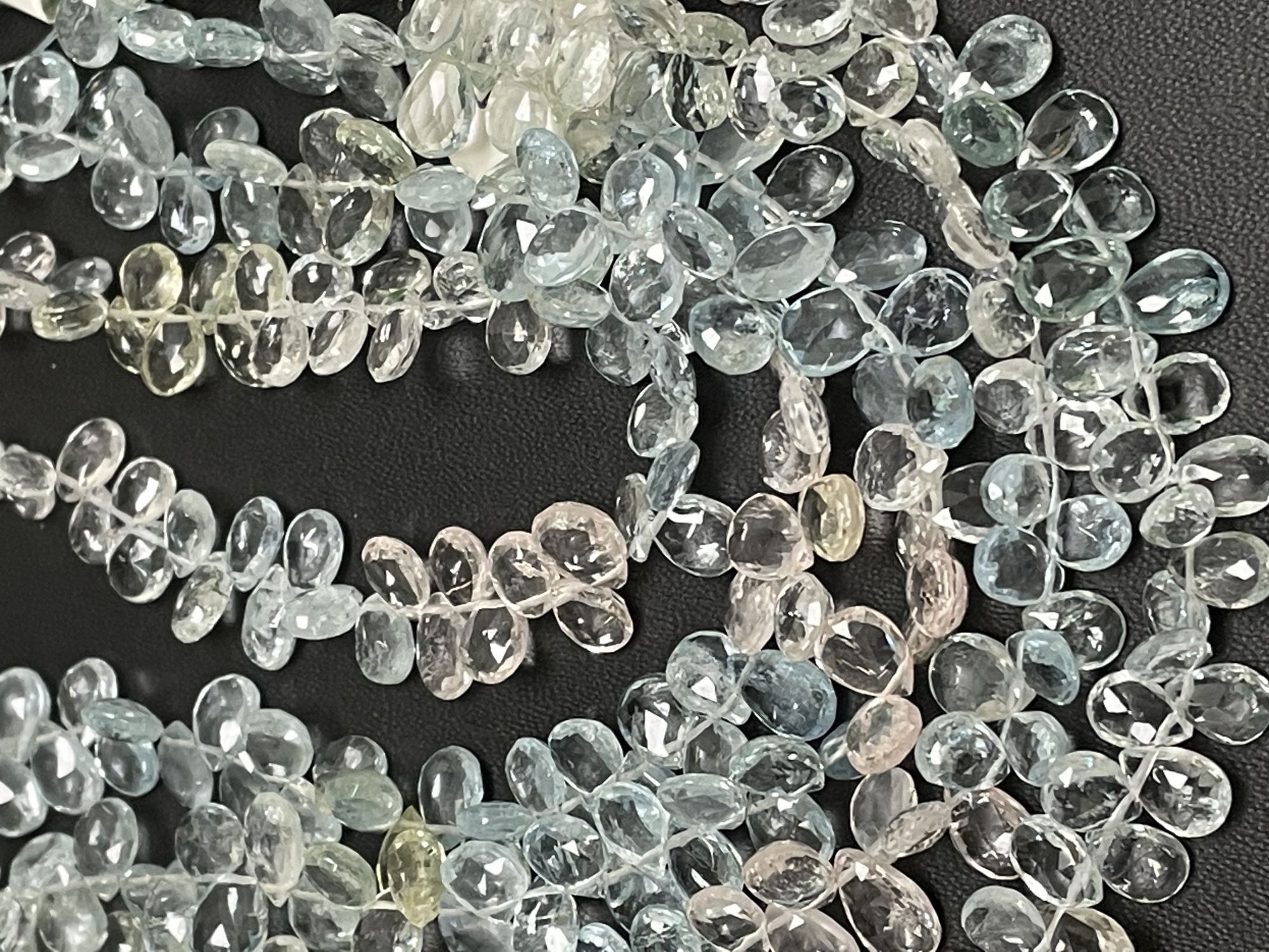 Multi Aquamarine Pear Faceted