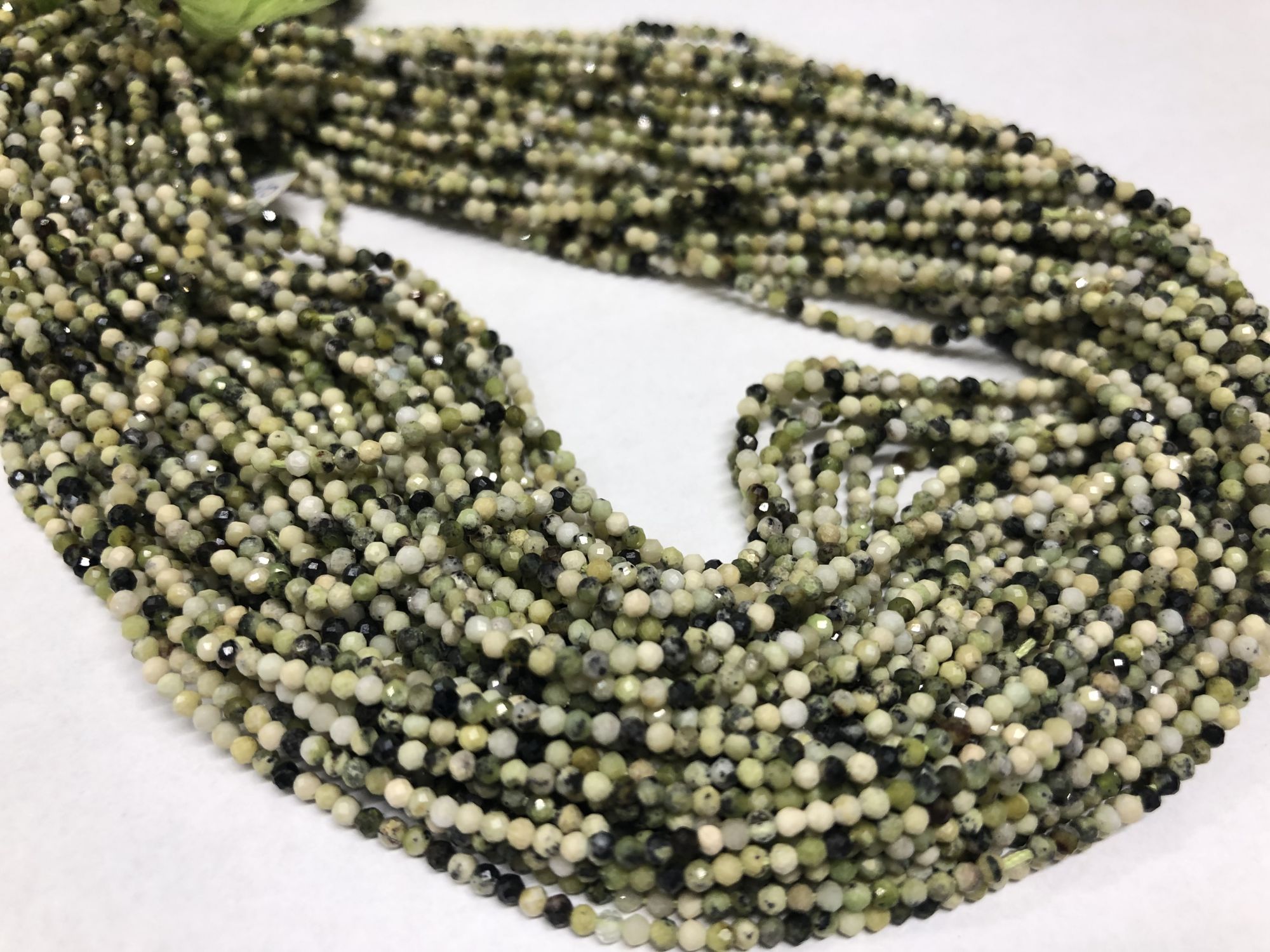 Multi Green Opal Rondelles Faceted