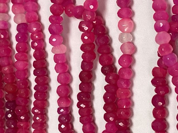 Shaded Pink Chalcedony Rondelle Faceted