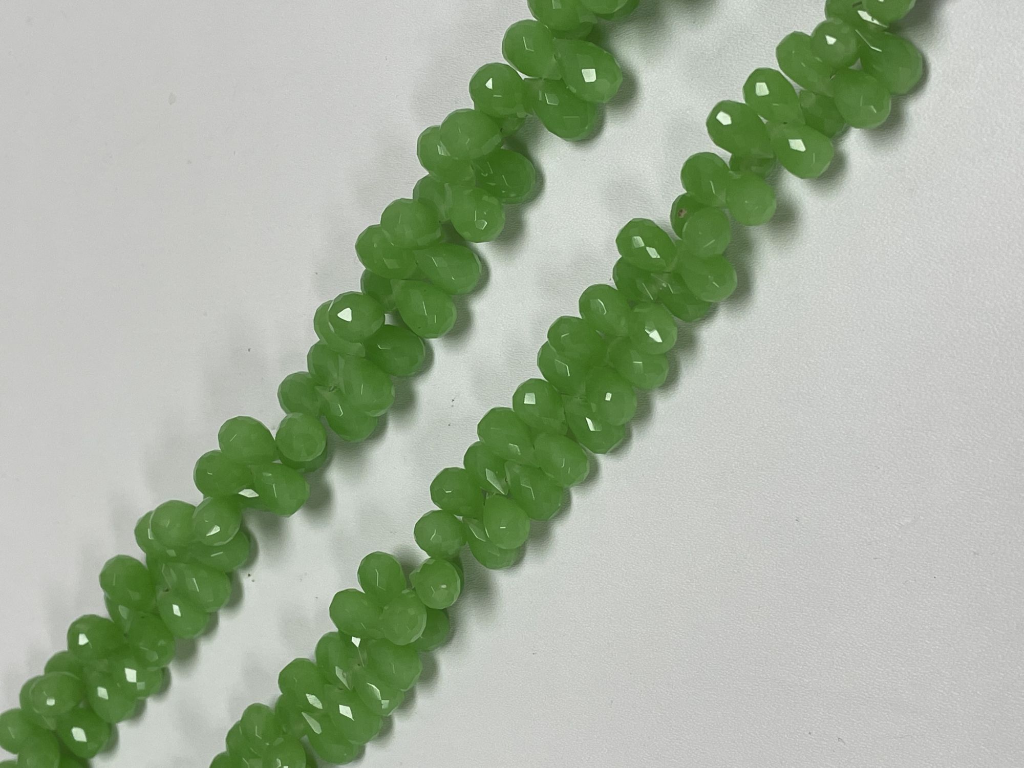 Green Chalcedony Drops Faceted