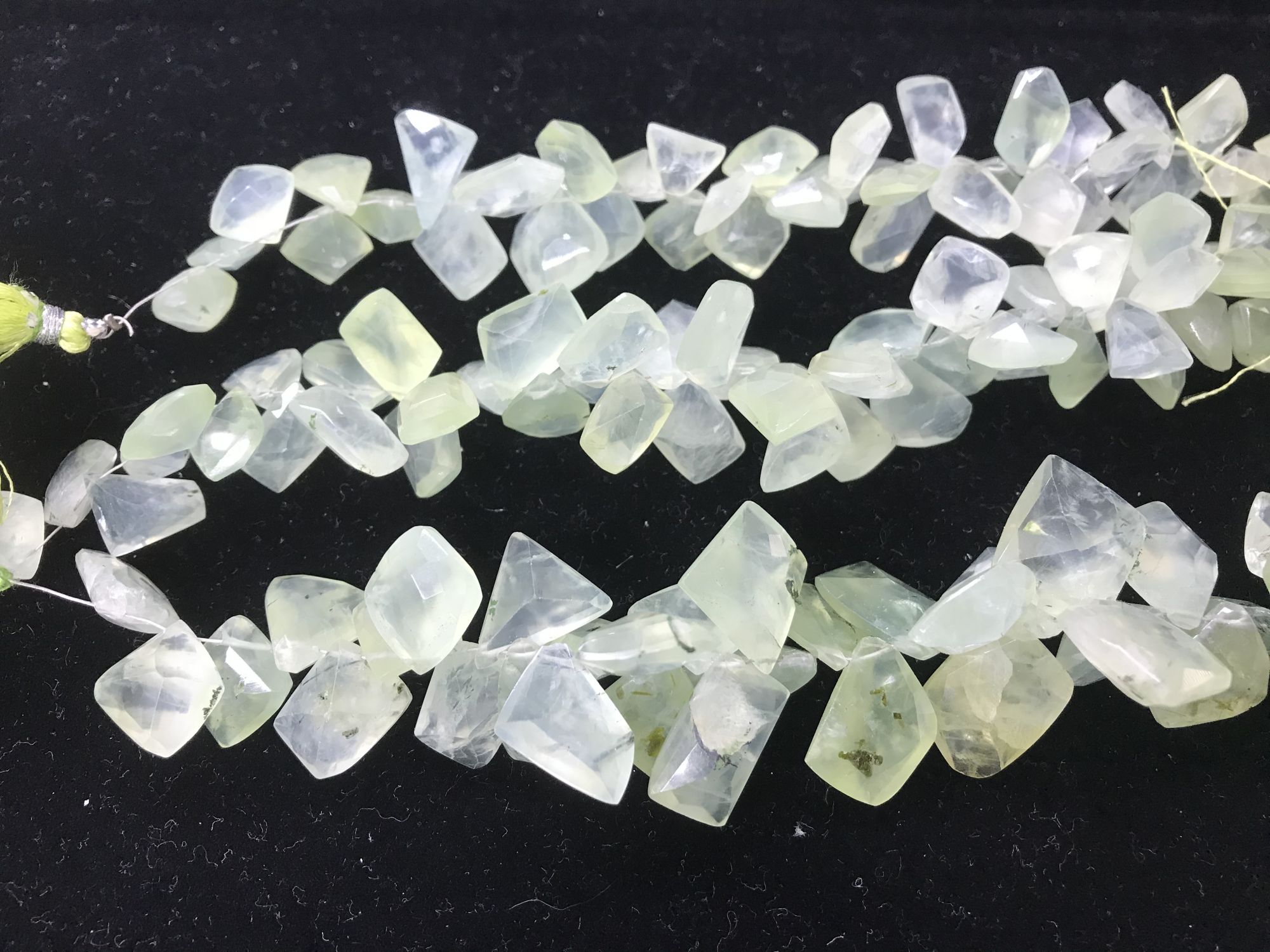 Natural Prehnite Funky Cut Faceted