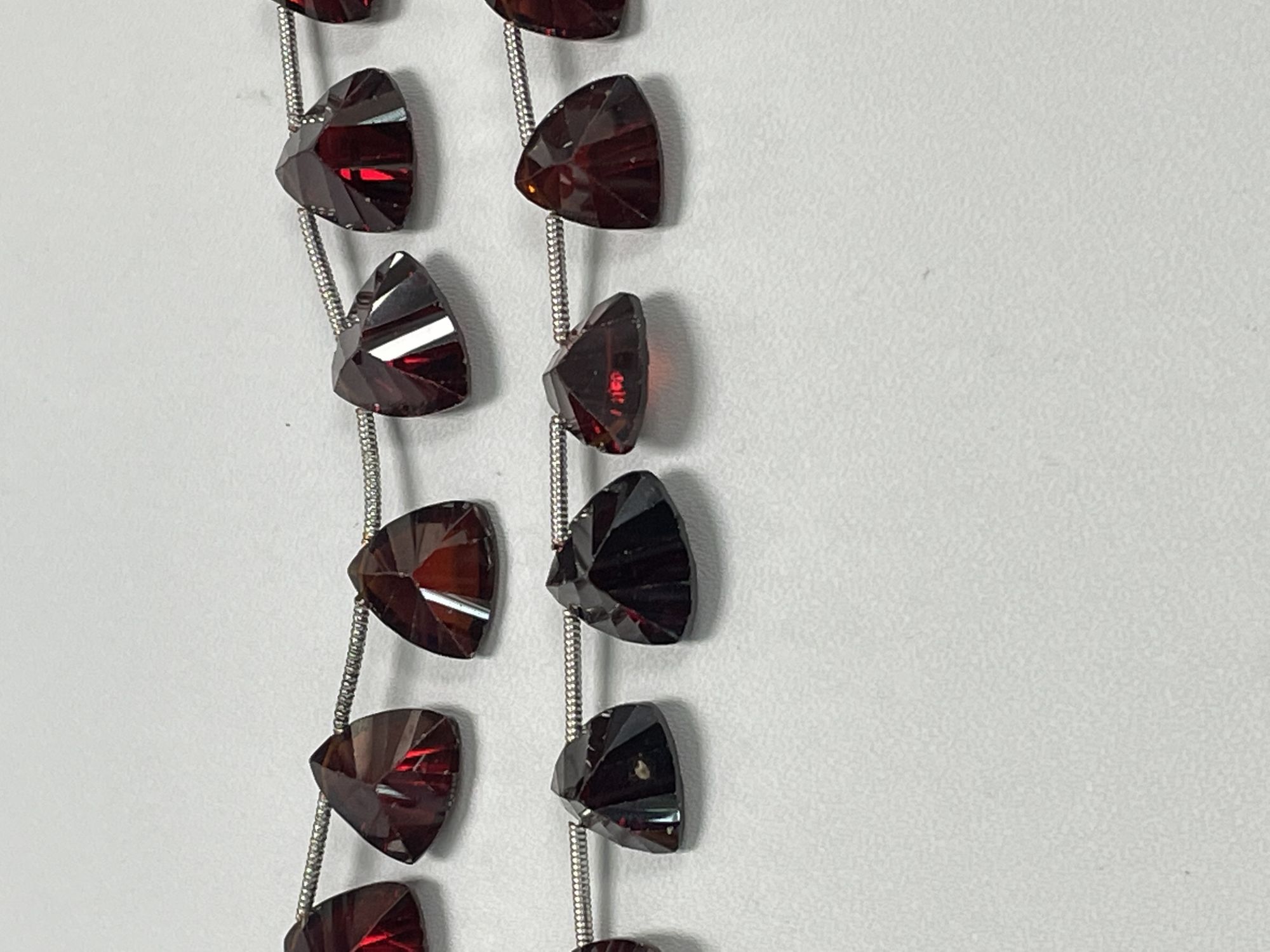 Red Garnet Hydro Trillions Concave Faceted