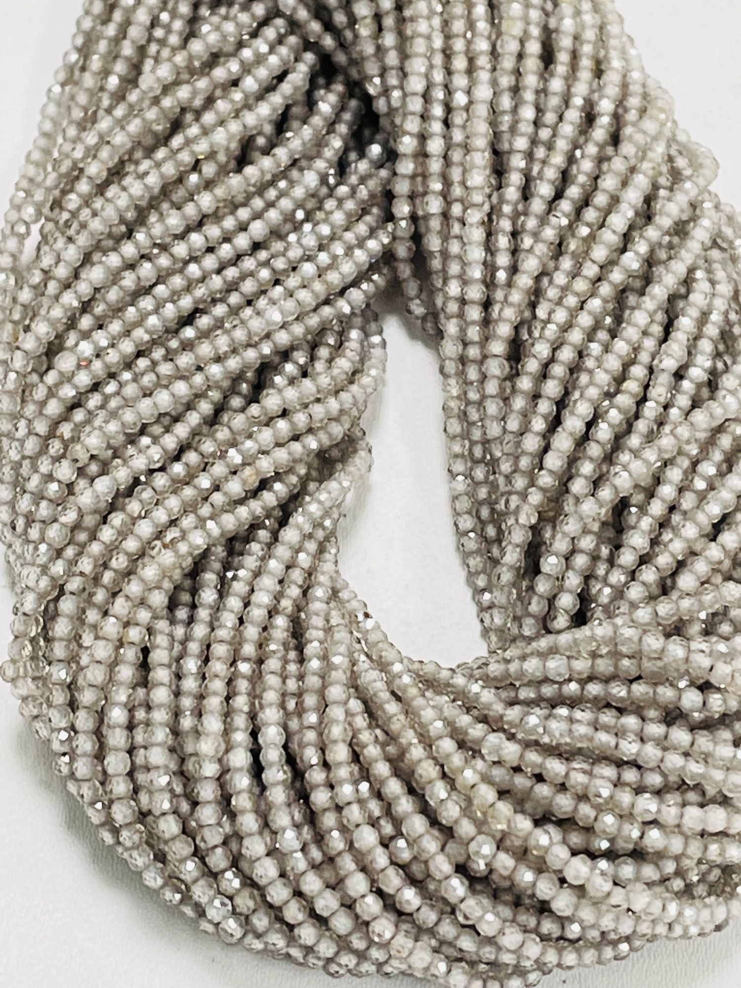 Natural Dark Grey Zircon Rondelle Faceted