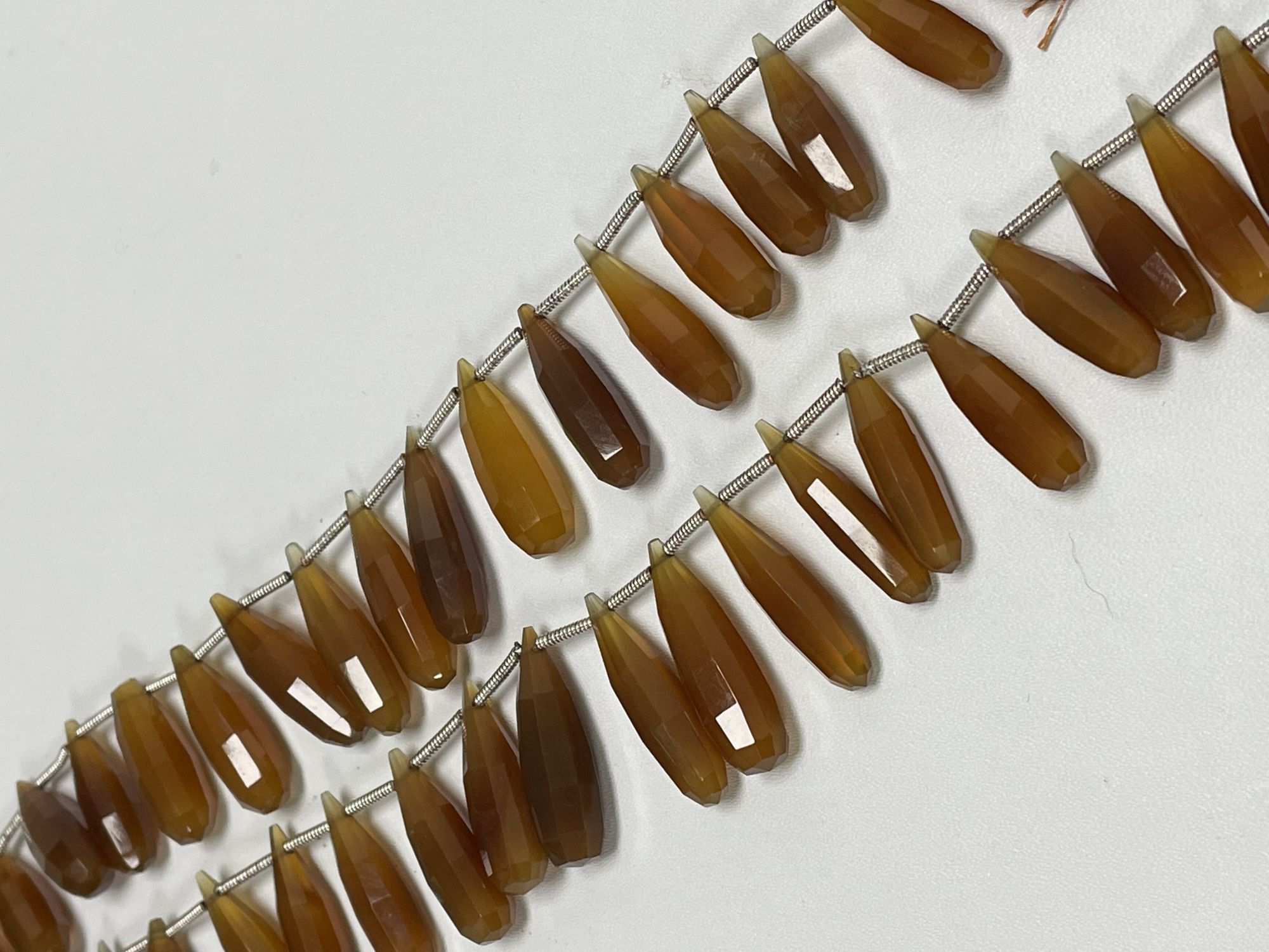 Brown Chalcedony Long Drop Faceted