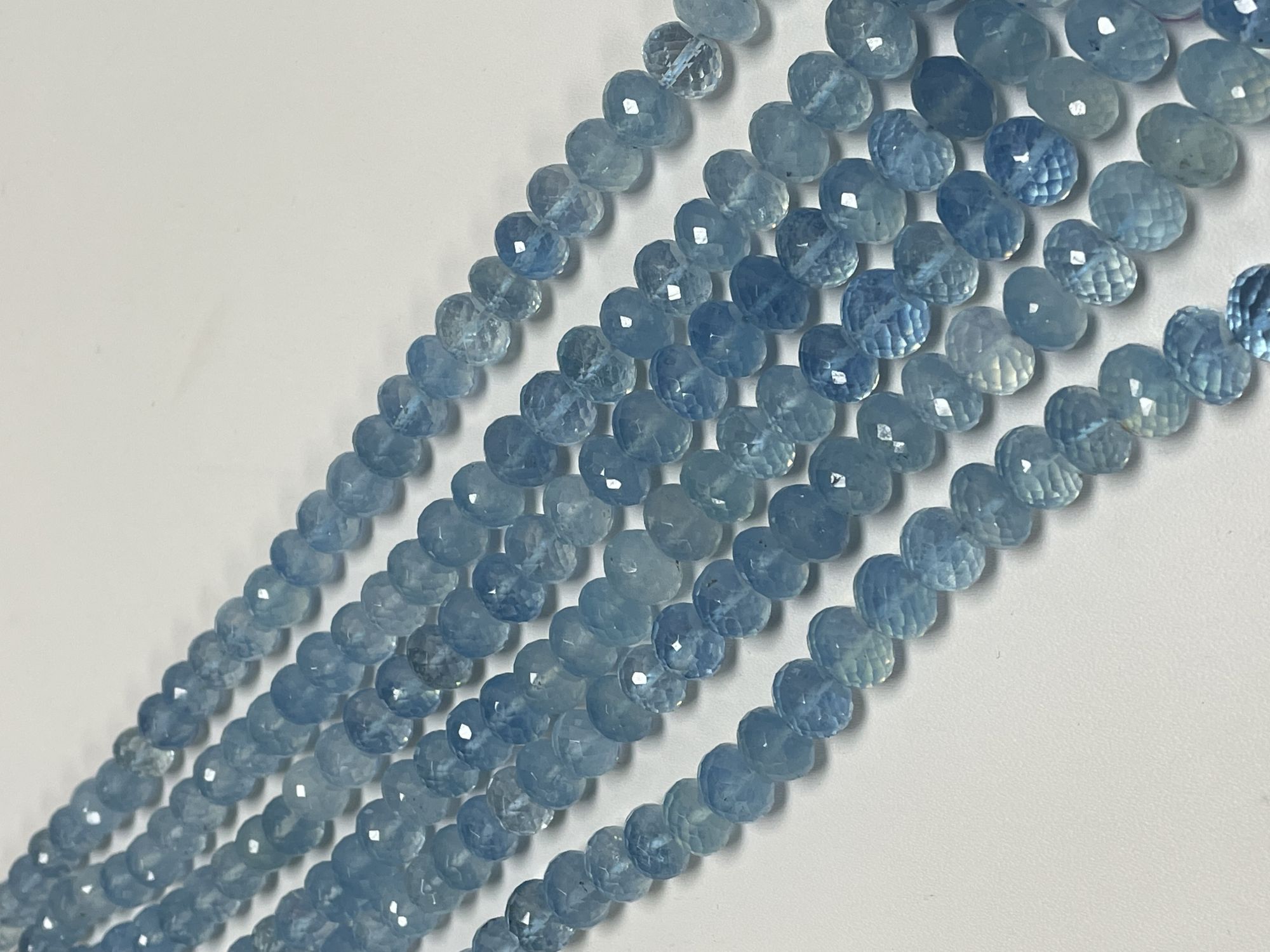 Aquamarine Rondelle Faceted