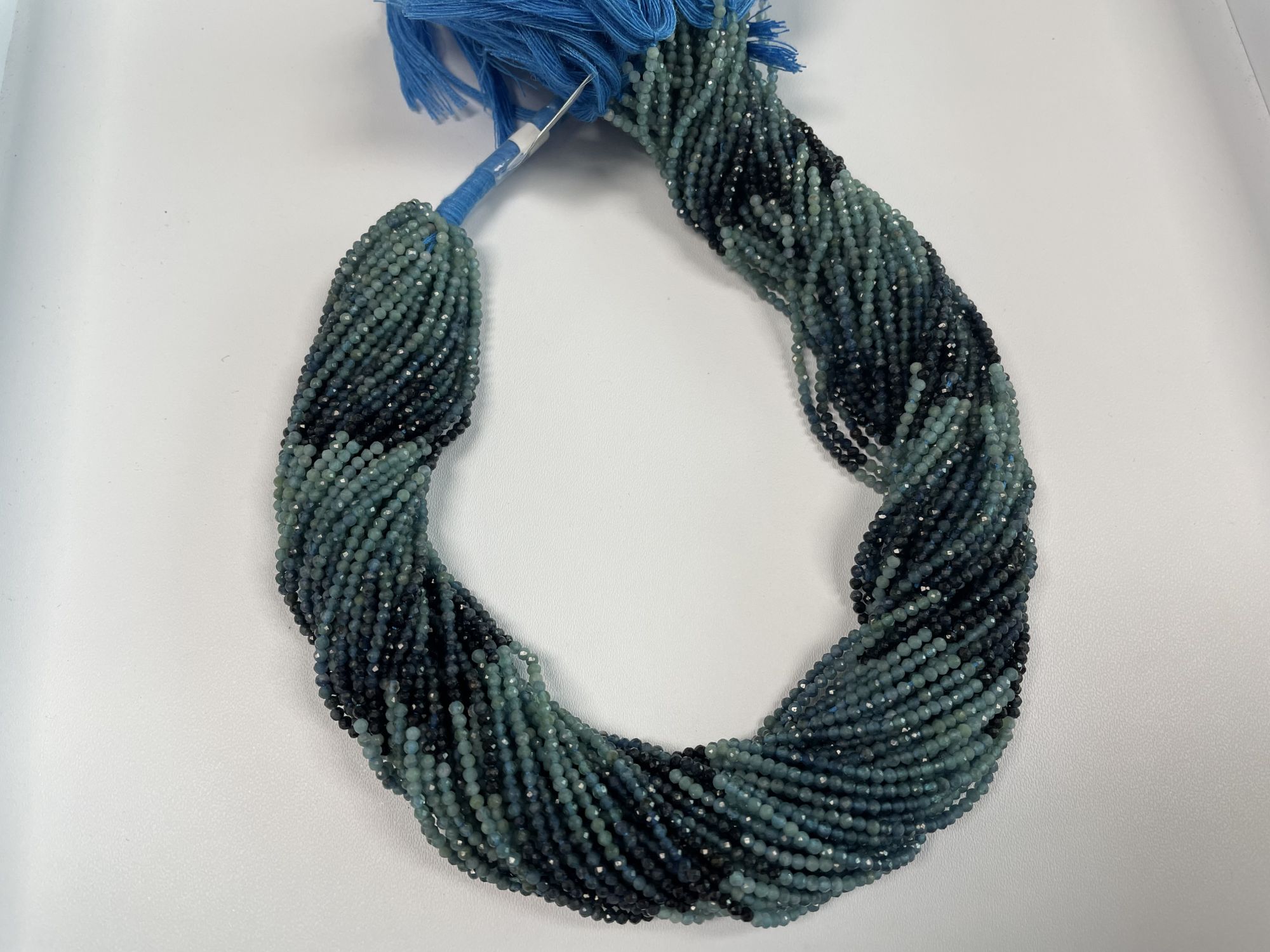 Blue Shaded Tourmaline Rondelle Faceted